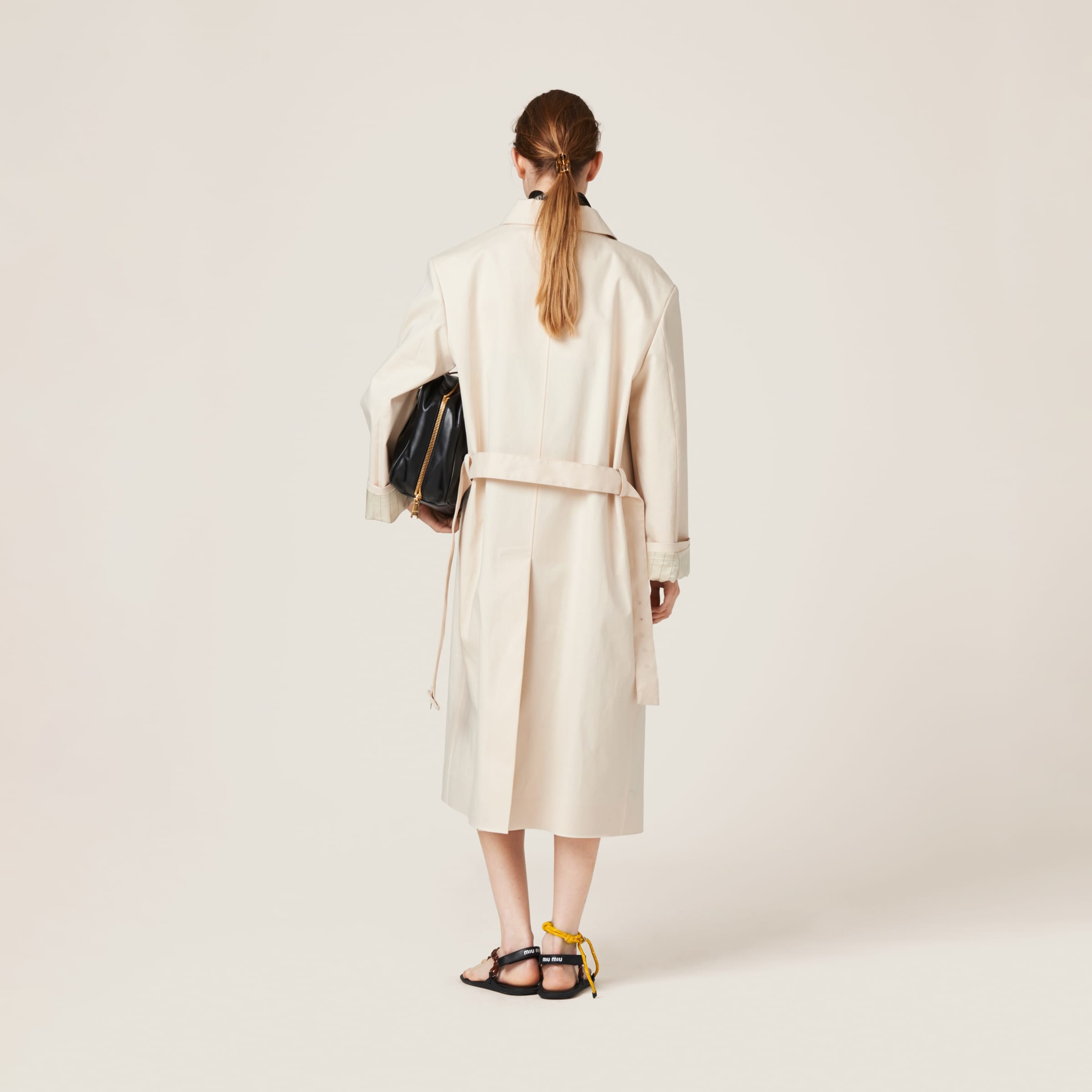 Single-breasted double cotton raincoat - 3