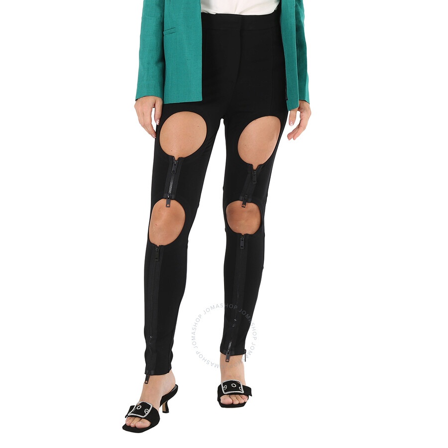 Burberry Ladies Black Cutout Zip-Detail Skinny Jeans - 3
