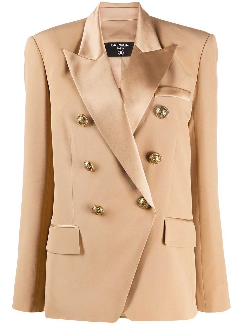 contrast lapel double-breasted jacket - 1