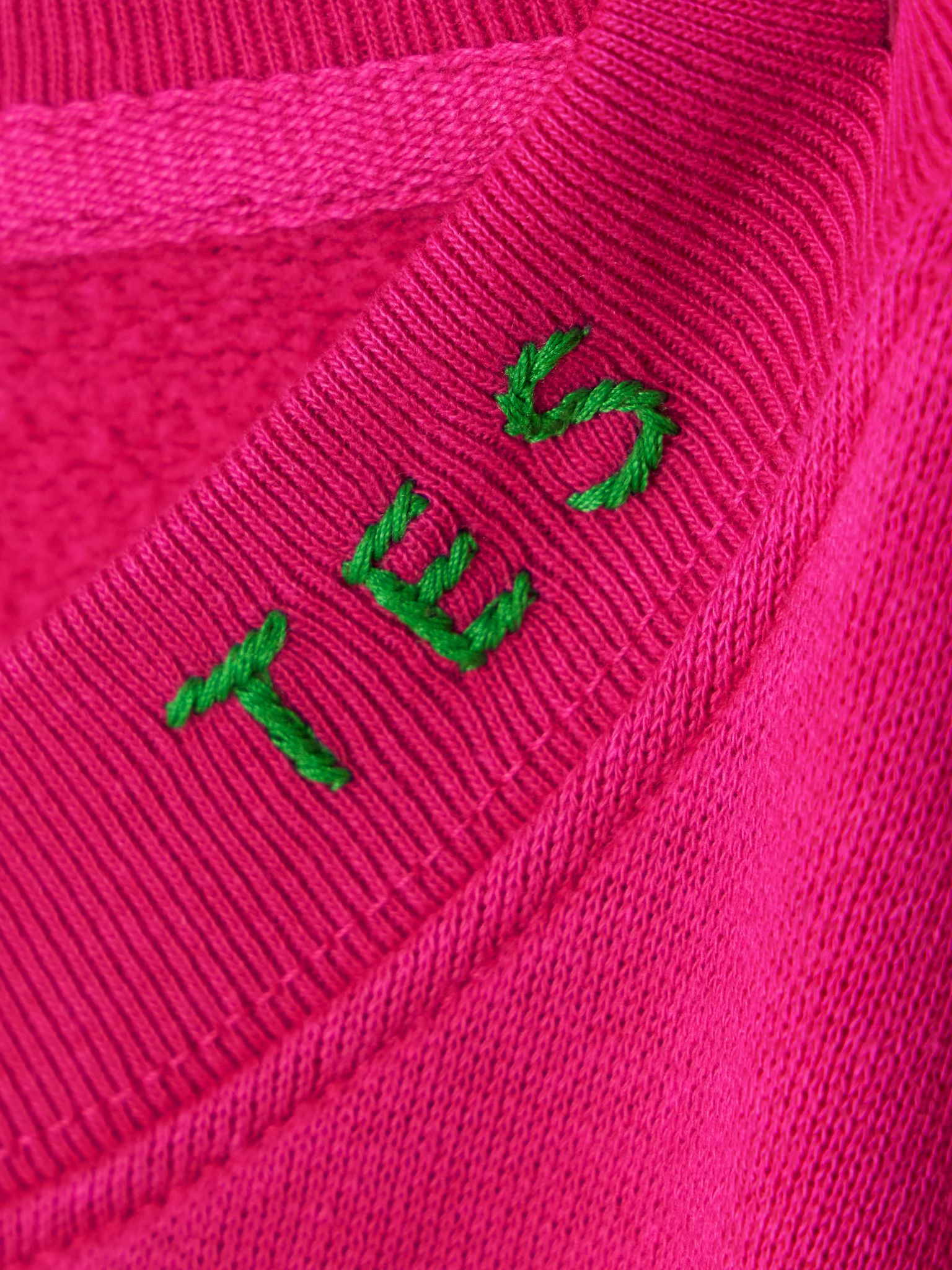 Embroidered cotton-blend jersey sweatshirt Fuchsia - 4