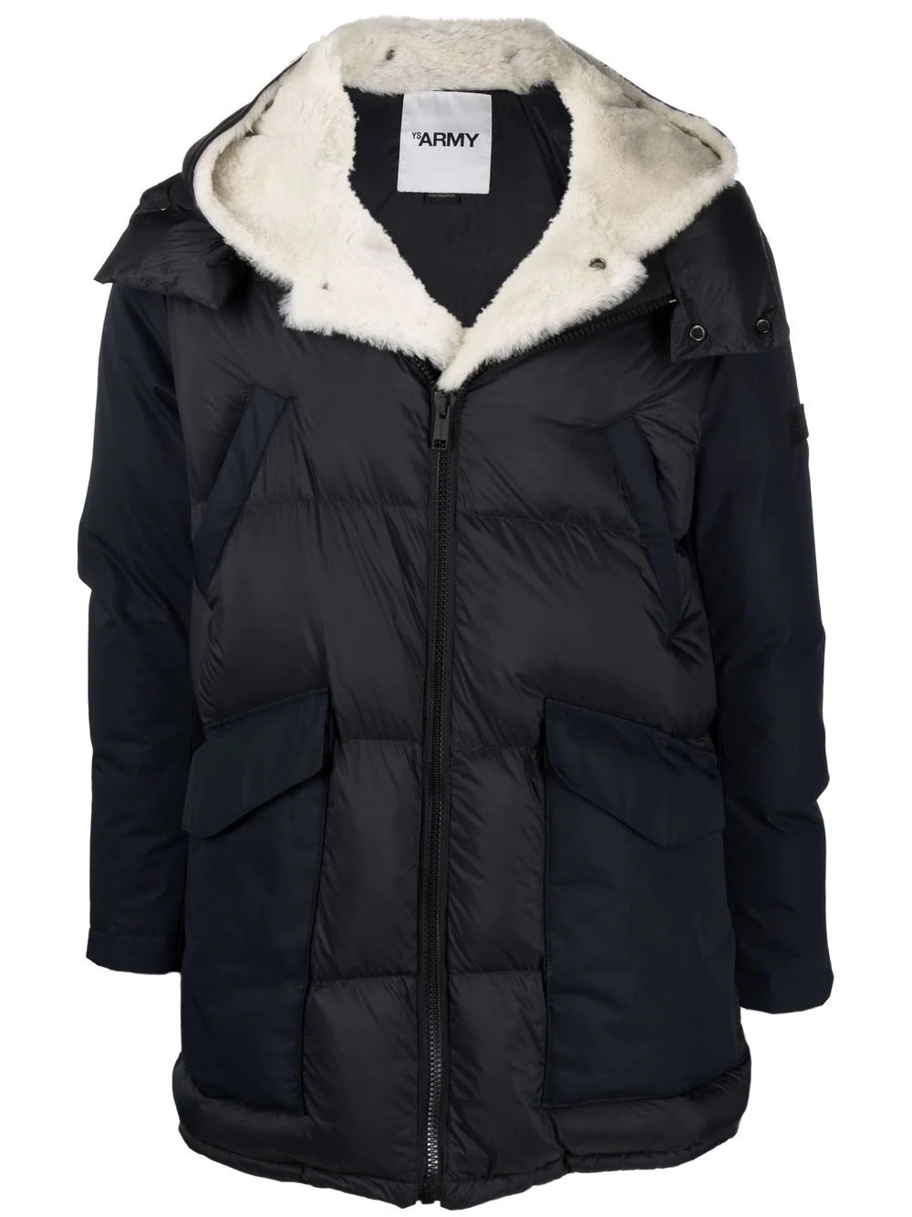 detachable collar padded coat - 1