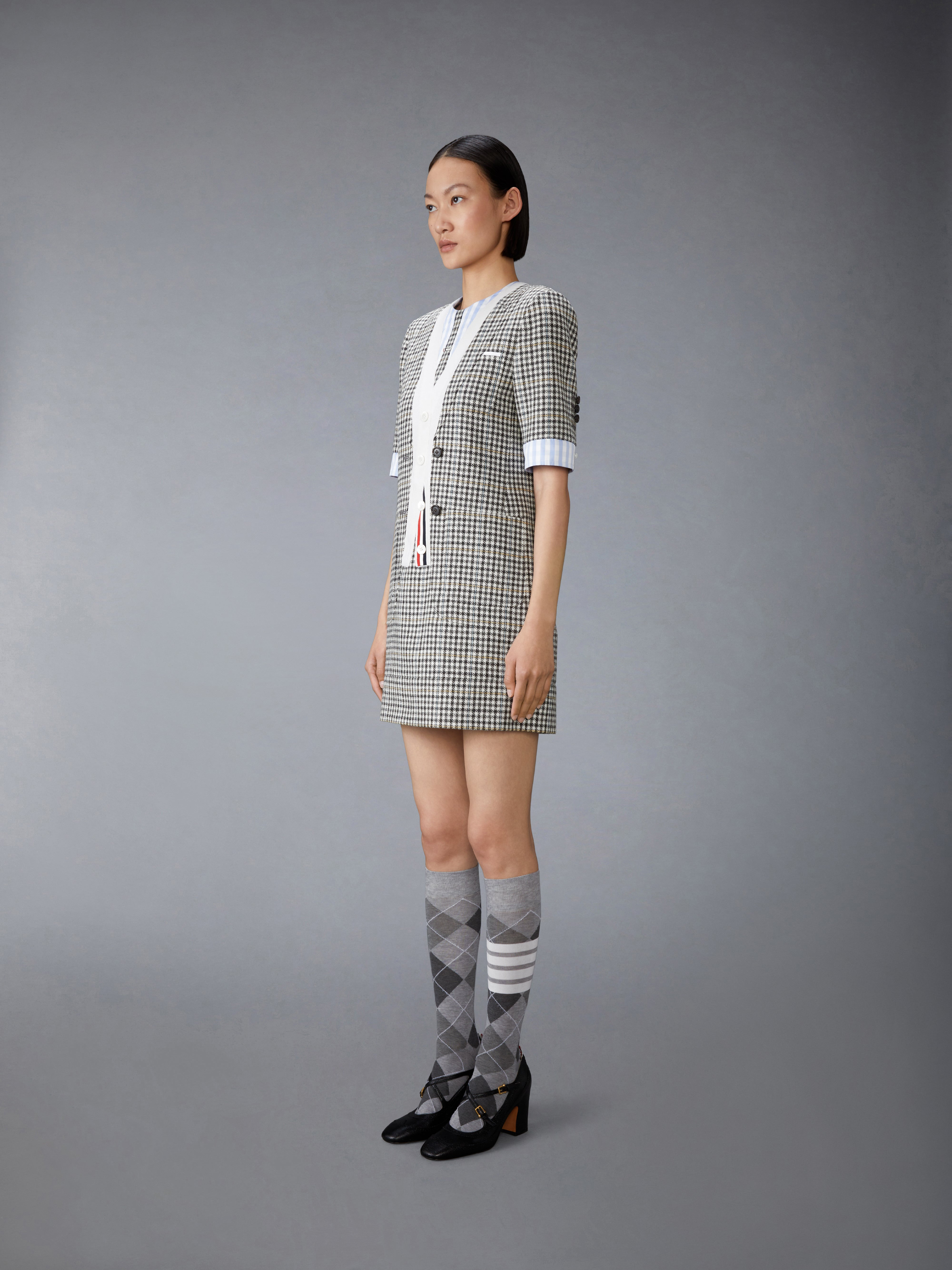 GUNCLUB CHECK HUNTING TWEED TROMPE L'OEIL DRESS - 3