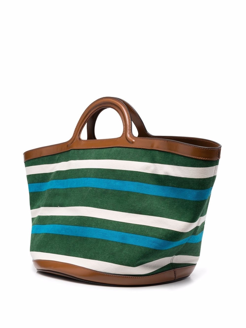 embroidered-logo striped tote bag - 3