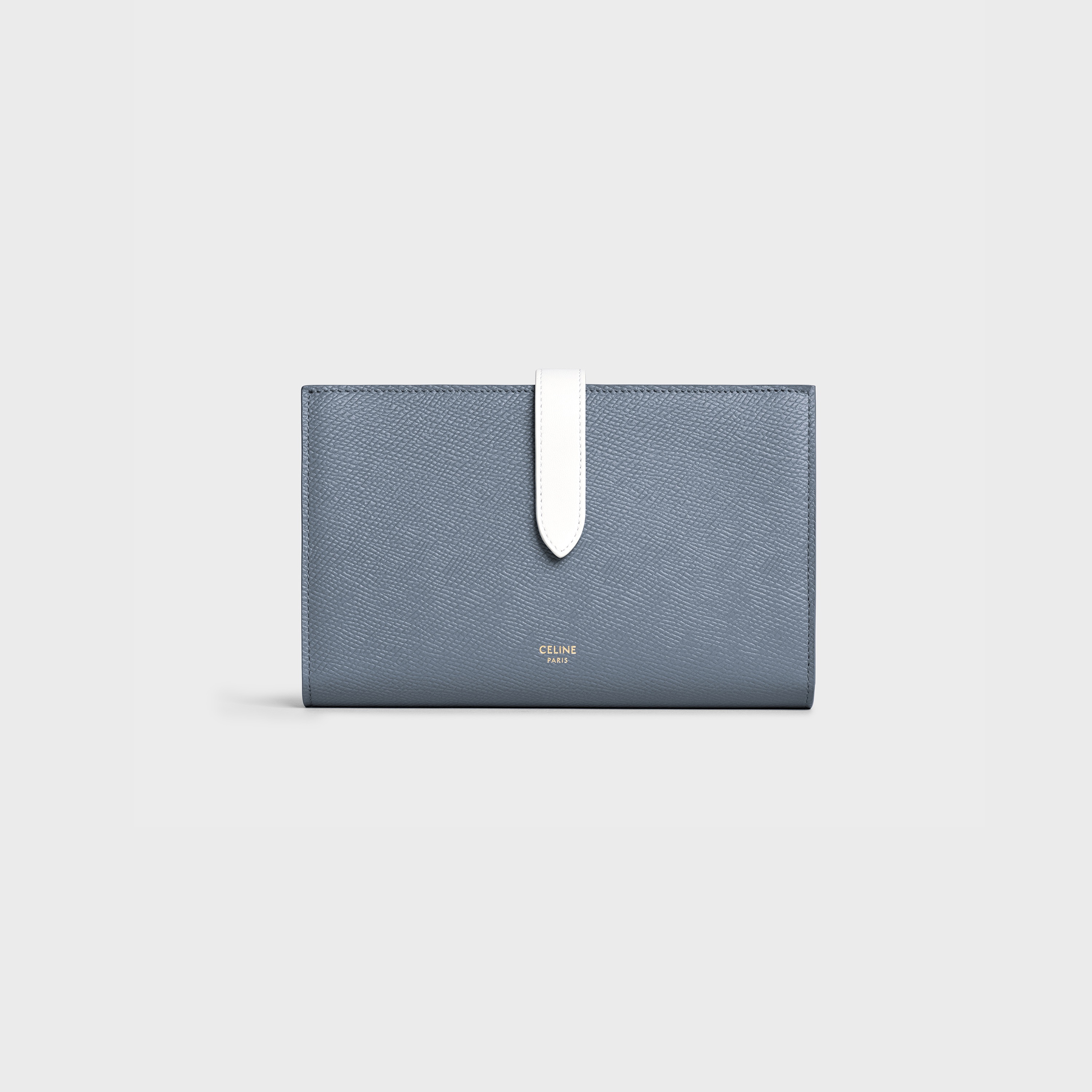 BICOLOUR LARGE STRAP WALLET IN GRAINED CALFSKIN - 1