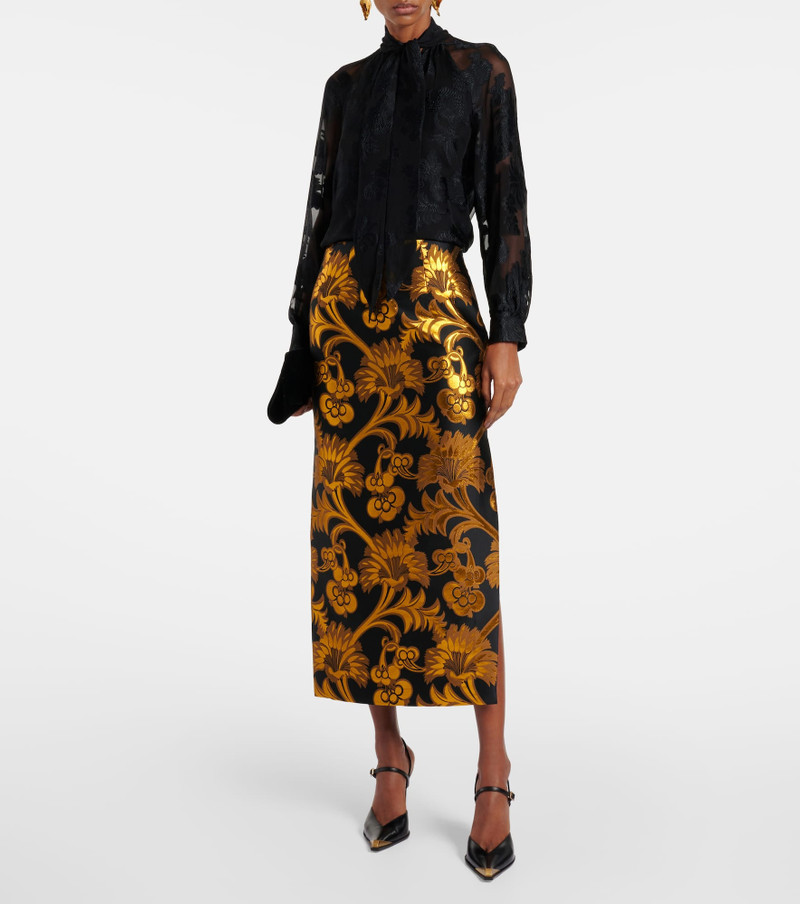 Etro Semi-sheer lamé maxi skirt outlook