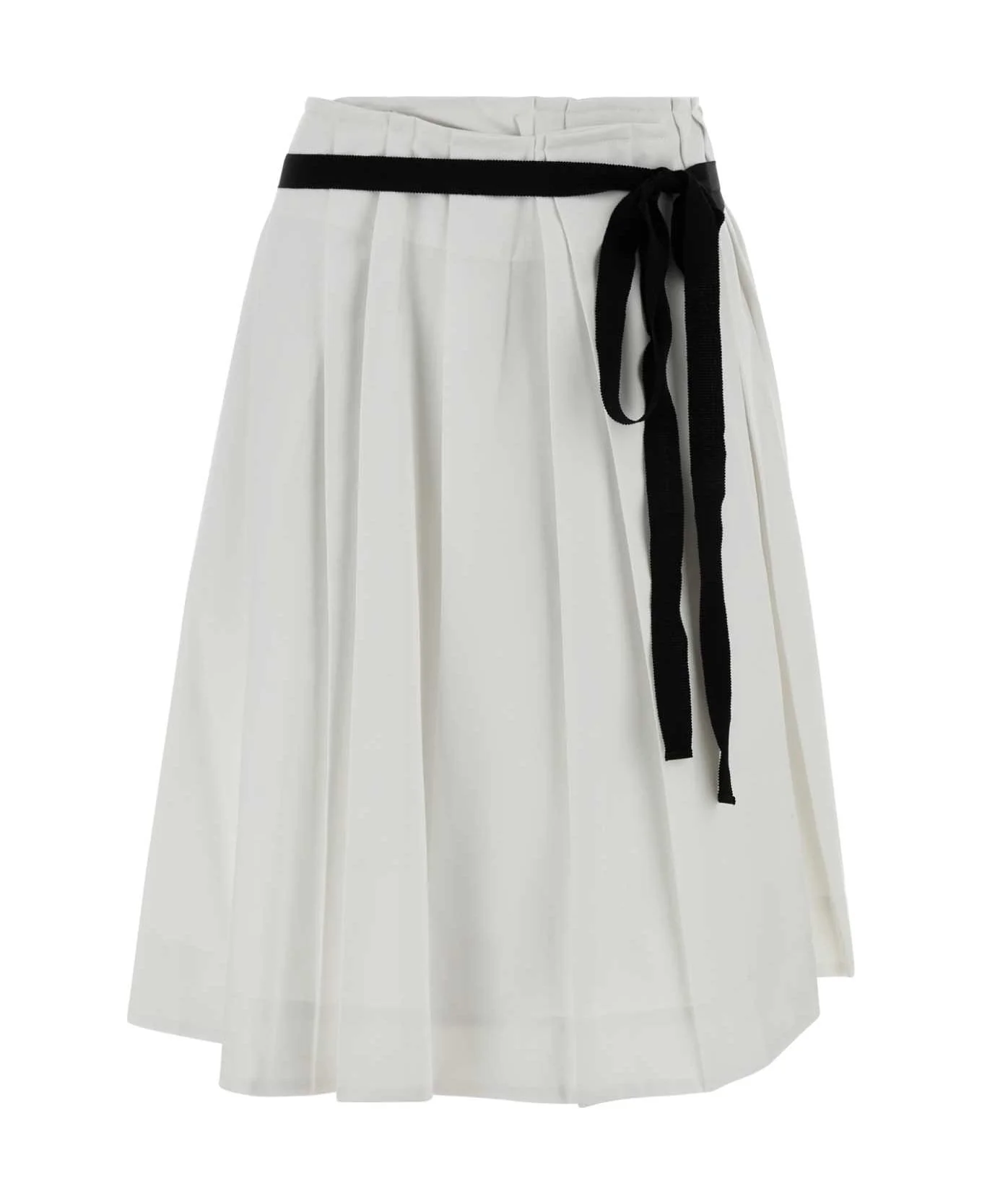 White Gabardine Skirt - 1