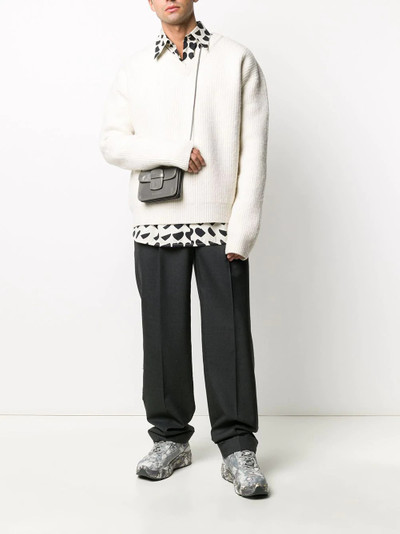 Marni ribbed knit v-neck jumper outlook