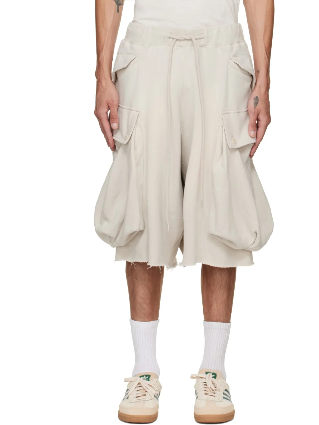 Off-White Jumbo Cargo Pocket Sweat Shorts - 1