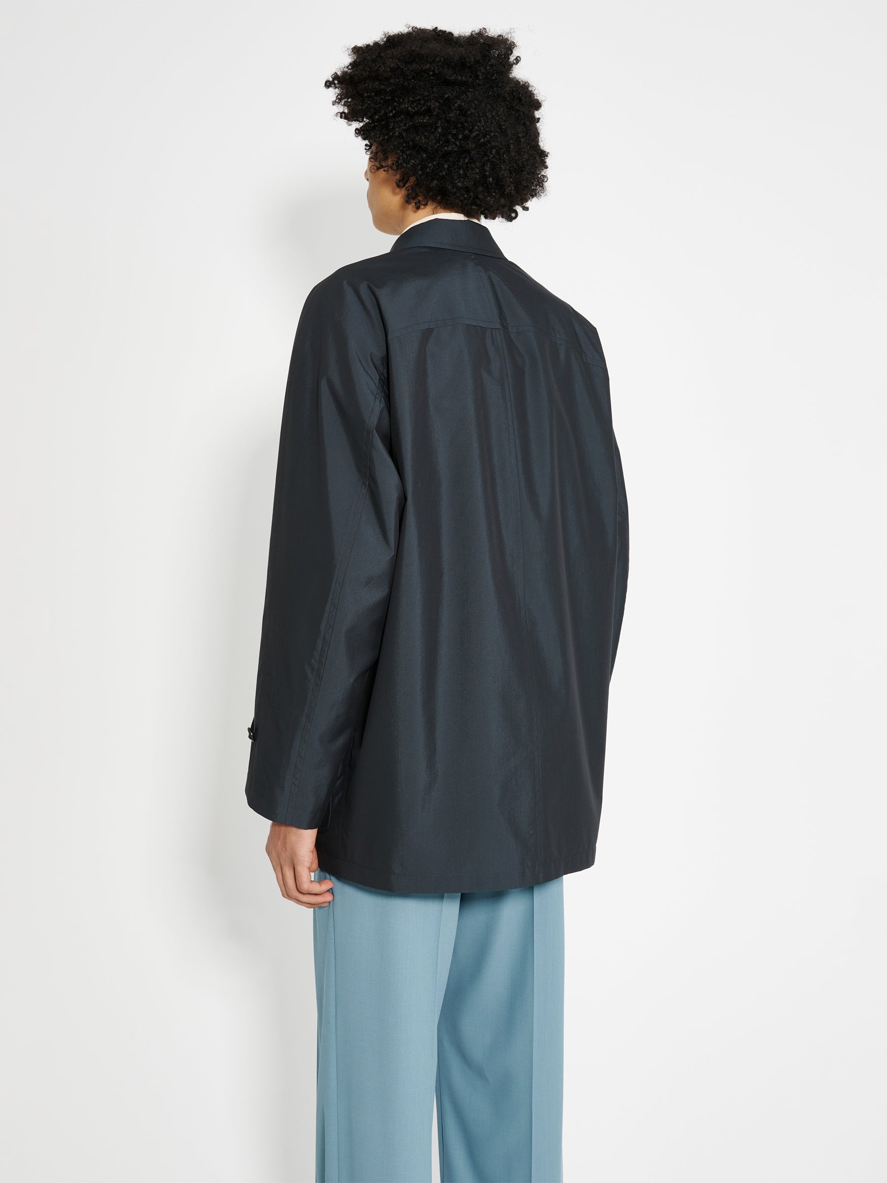 AURALEE AURALEE FINX POLYESTER WEATHER CHAMBRAY BLOUSON BLACK 
