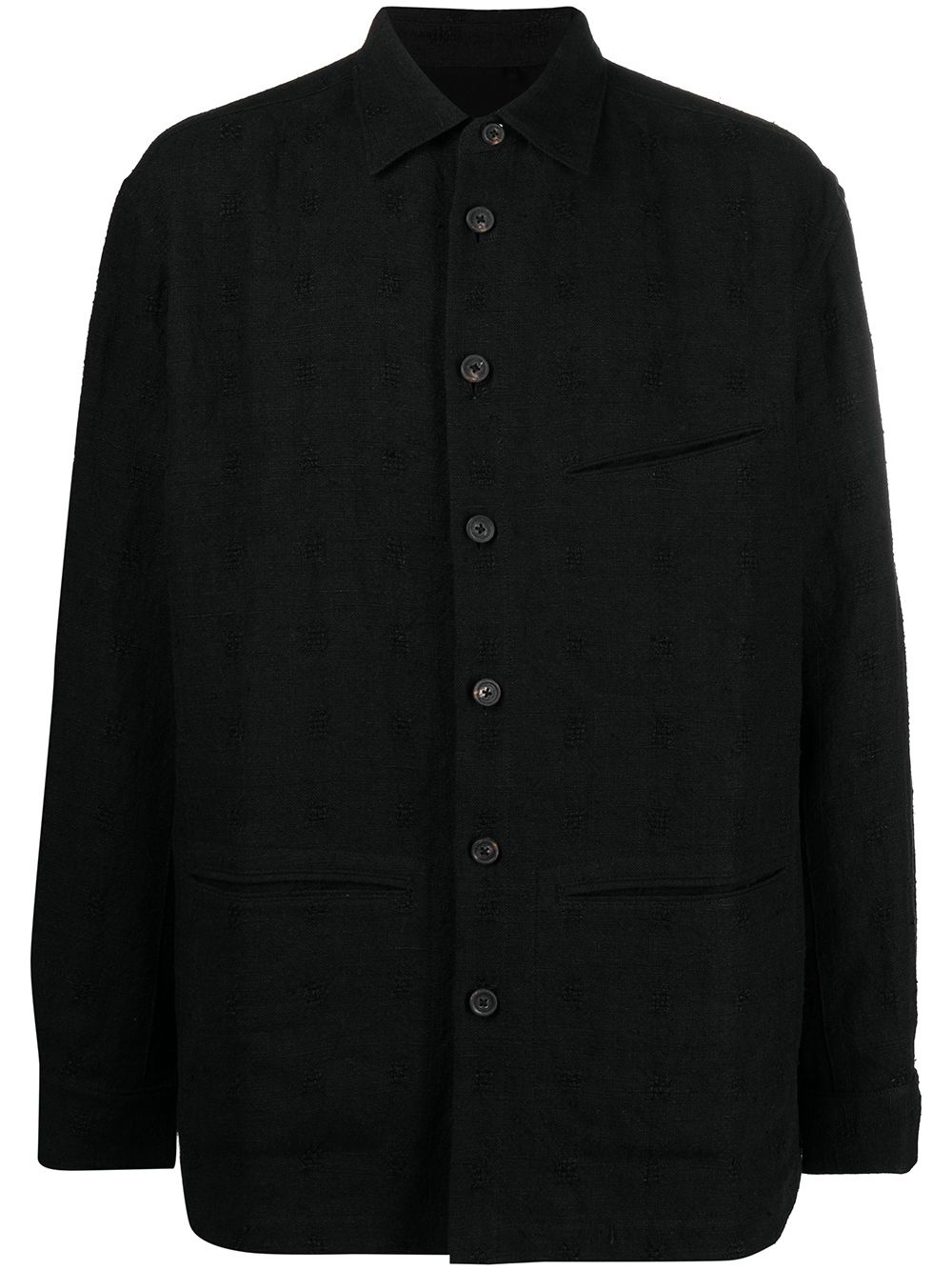 textured shirt jacket - 1