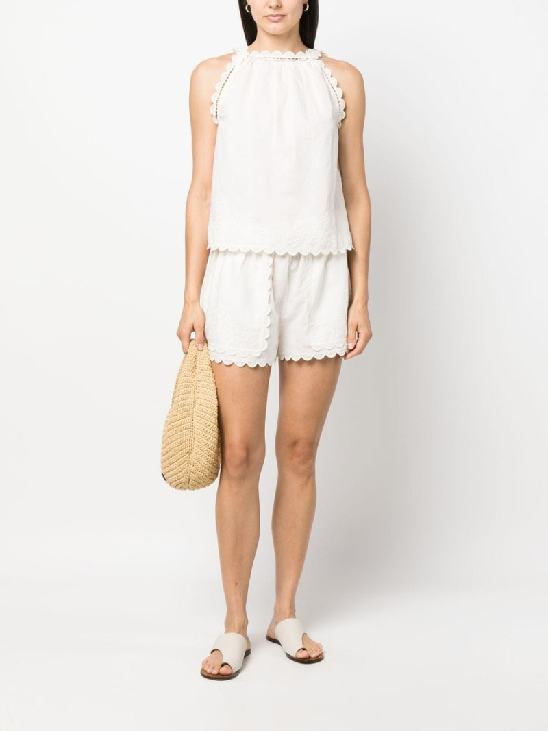 ULLA JOHNSON Nellie embroidered shorts outlook
