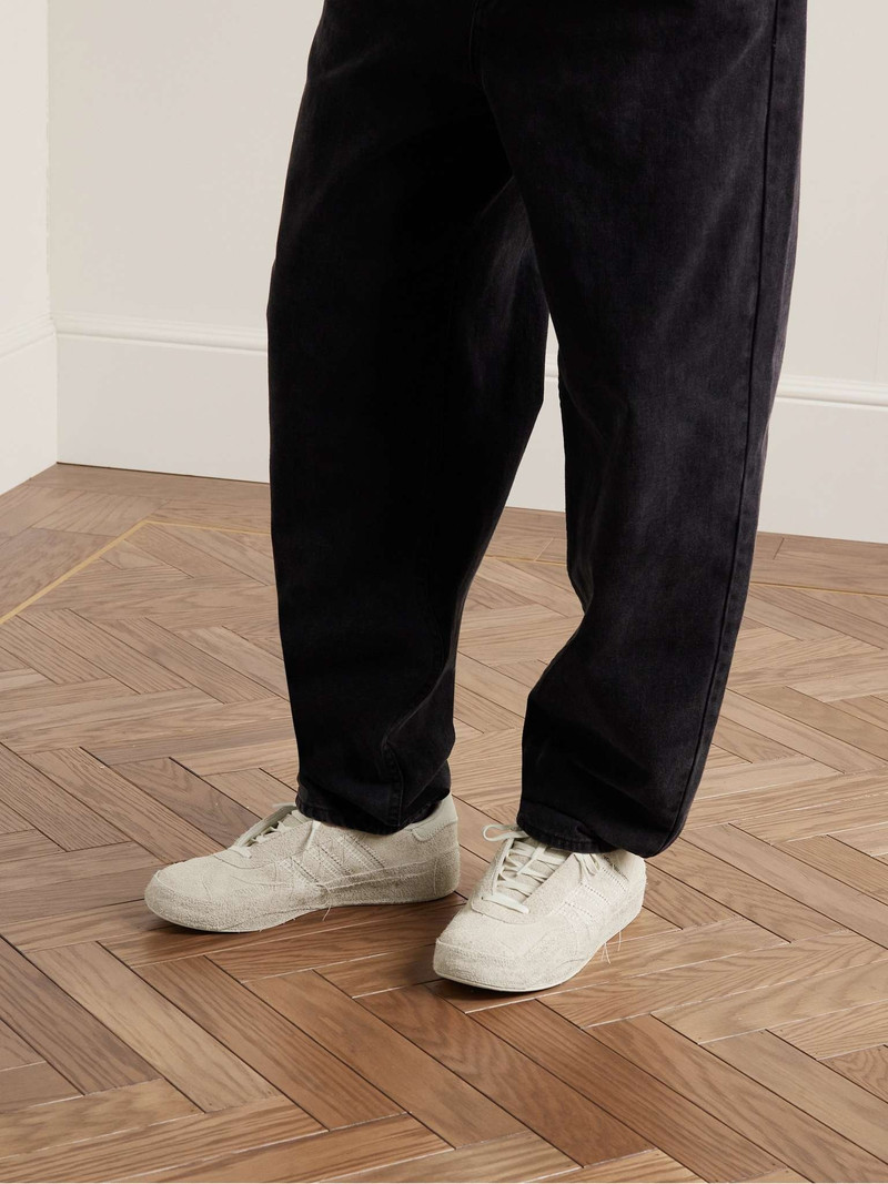 Y-3 Gazelle Distressed Leather-Trimmed Suede Sneakers outlook