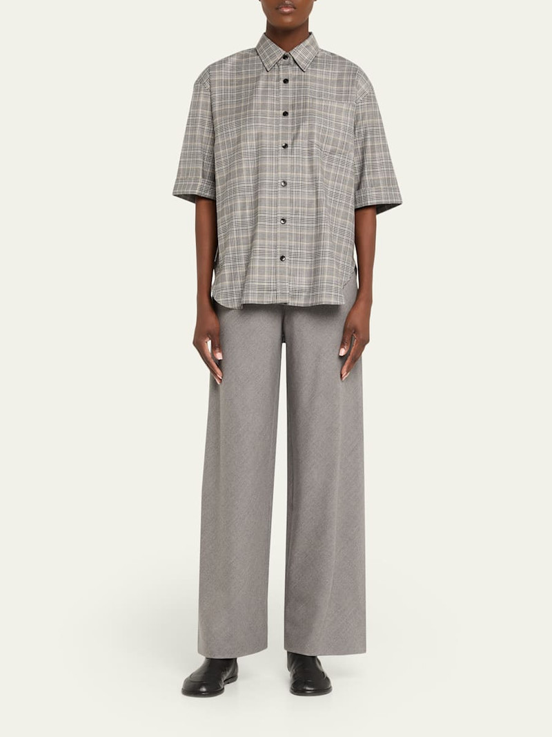 6397 Short-Sleeve Oversized Button-Front Shirt outlook