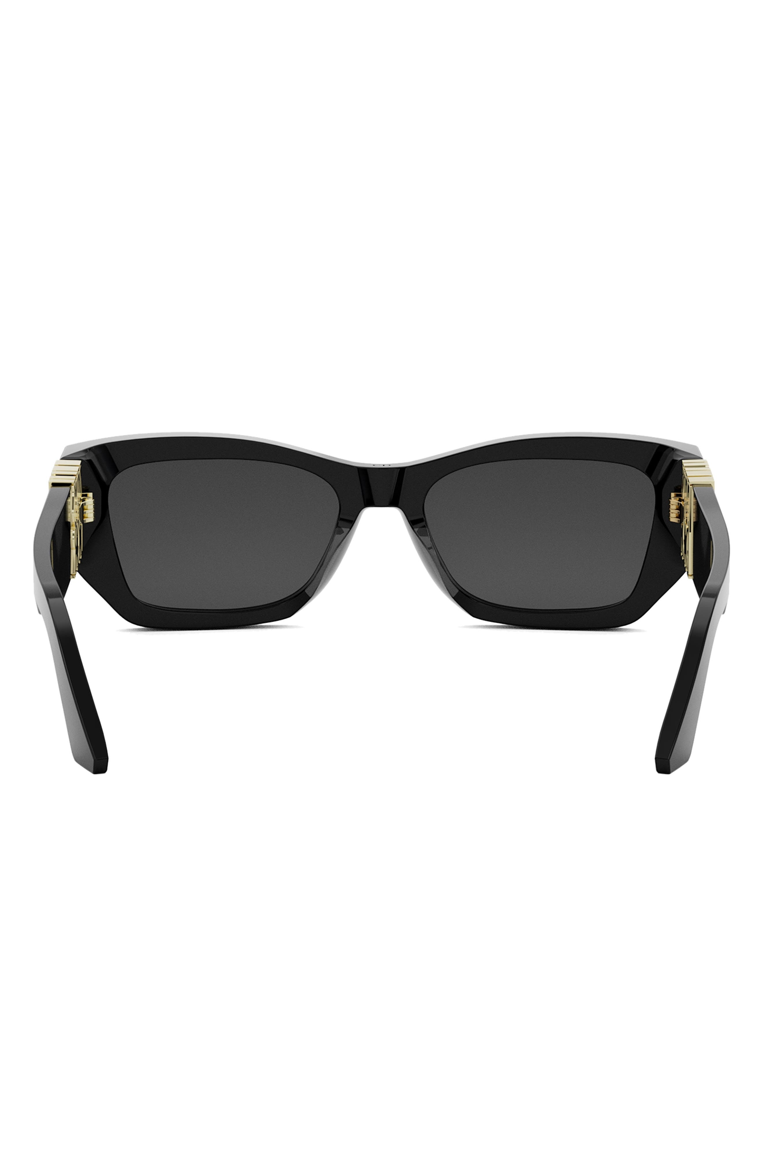 MissDior S1I 55mm Square Sunglasses in Shiny Black /Smoke at Nordstrom - 5