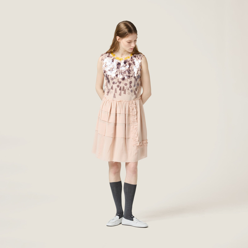 Miu Miu Embroidered marocain dress outlook