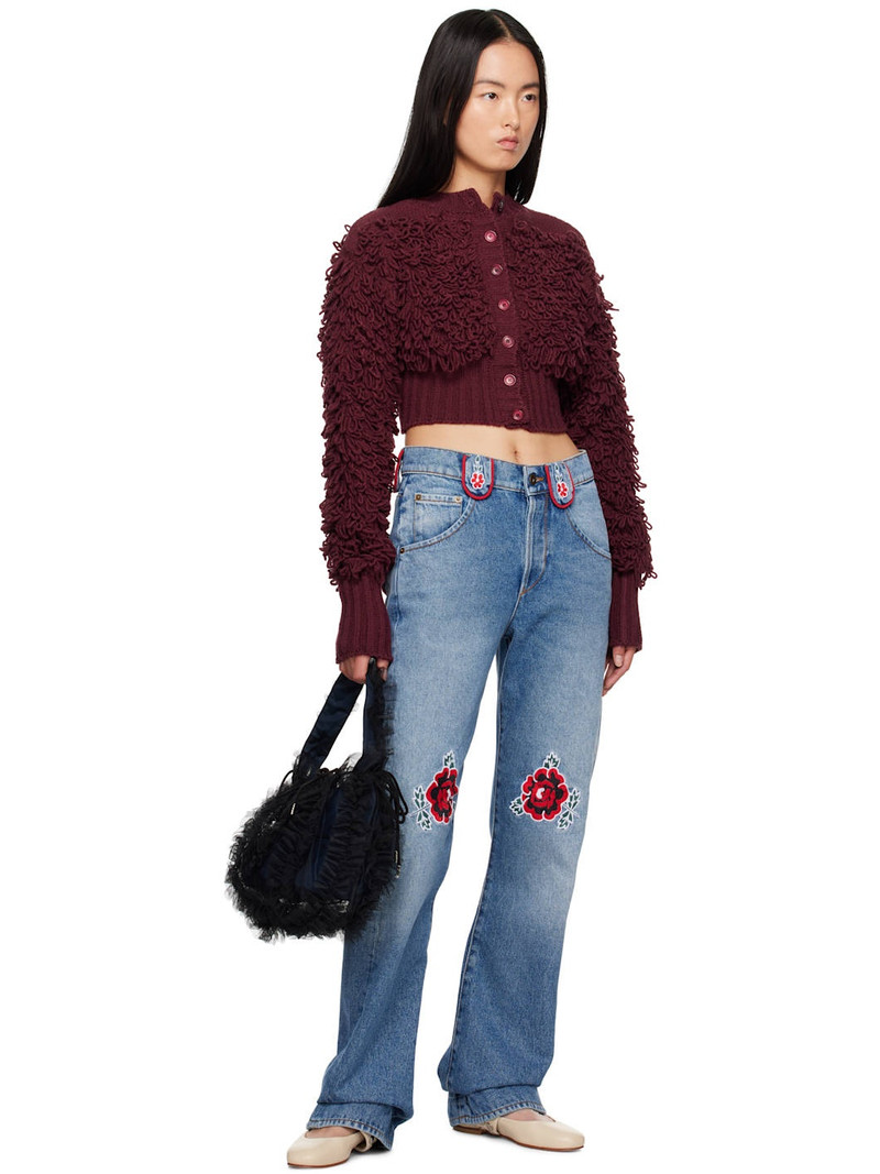 Molly Goddard Burgundy Monica Cardigan outlook
