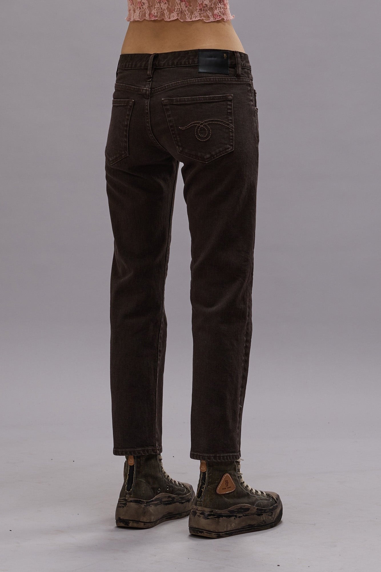 BOY STRAIGHT - CHOCOLATE BROWN STRETCH - R13 - 6