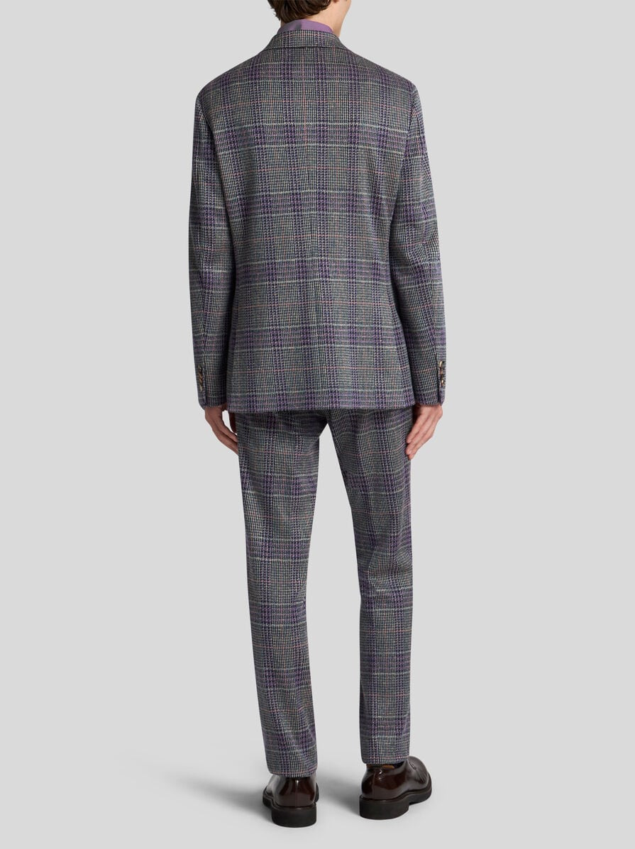 PRINCE-OF-WALES COTTON/LINEN BLEND BLAZER - 4