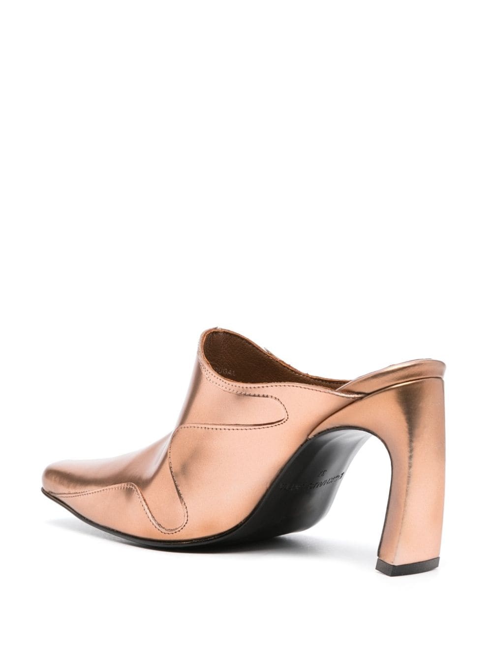 panelled leather mules - 3