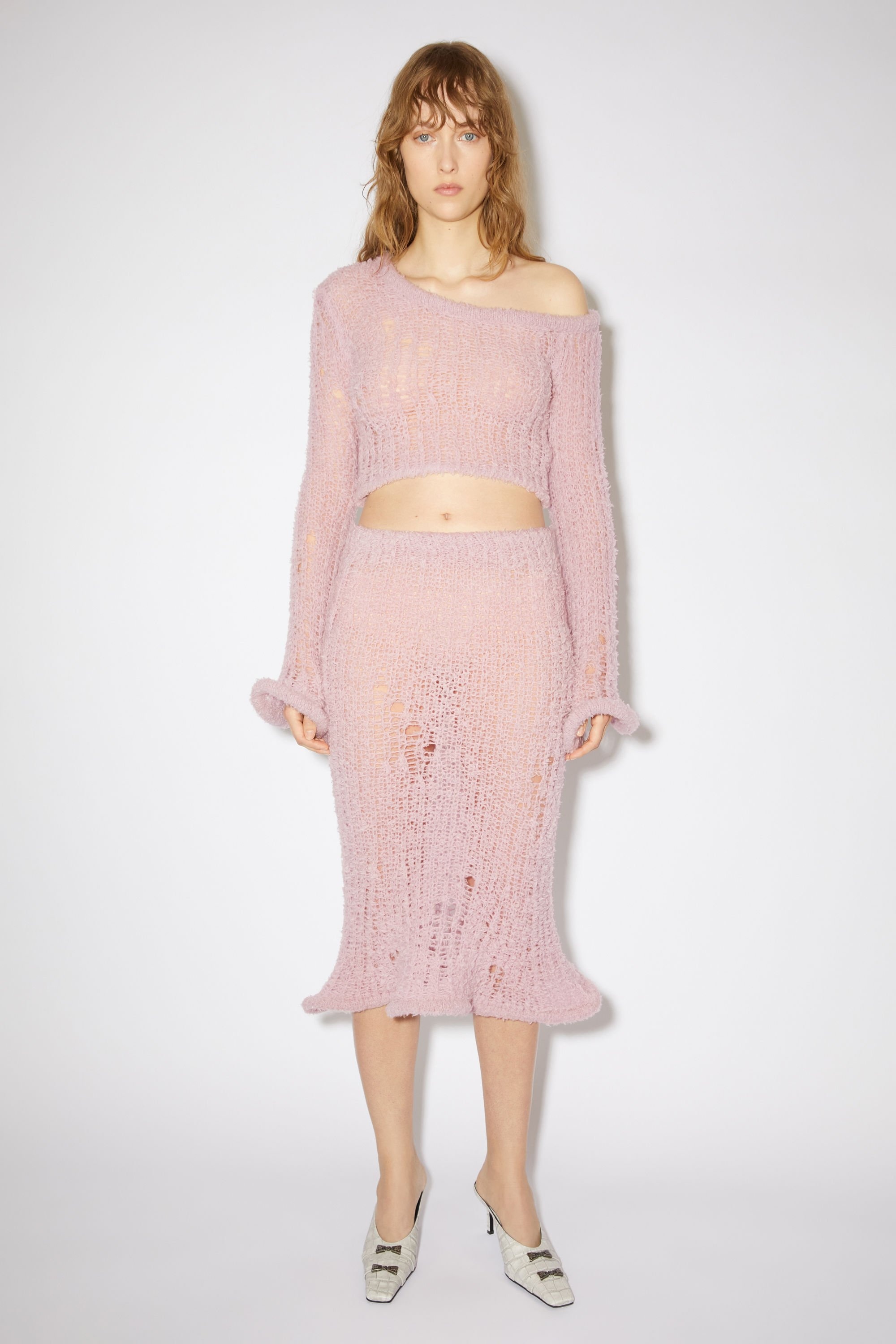 Wool blend skirt - Dusty pink - 2