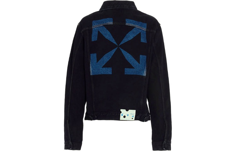 Off-White FW20 Arrow Printed Denim Jacket Men Black OMYE054E20DEN0031049 - 2