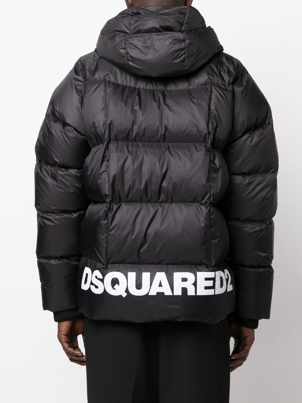logo-print padded jacket - 4