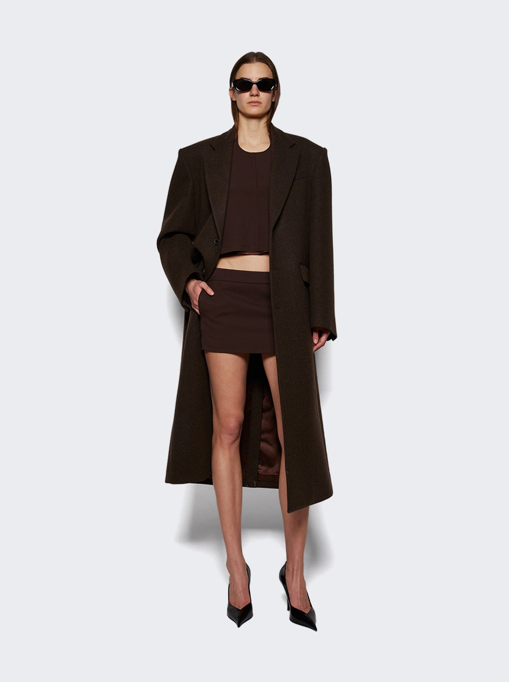 Micro Mini Skirt Dark Brown - 2