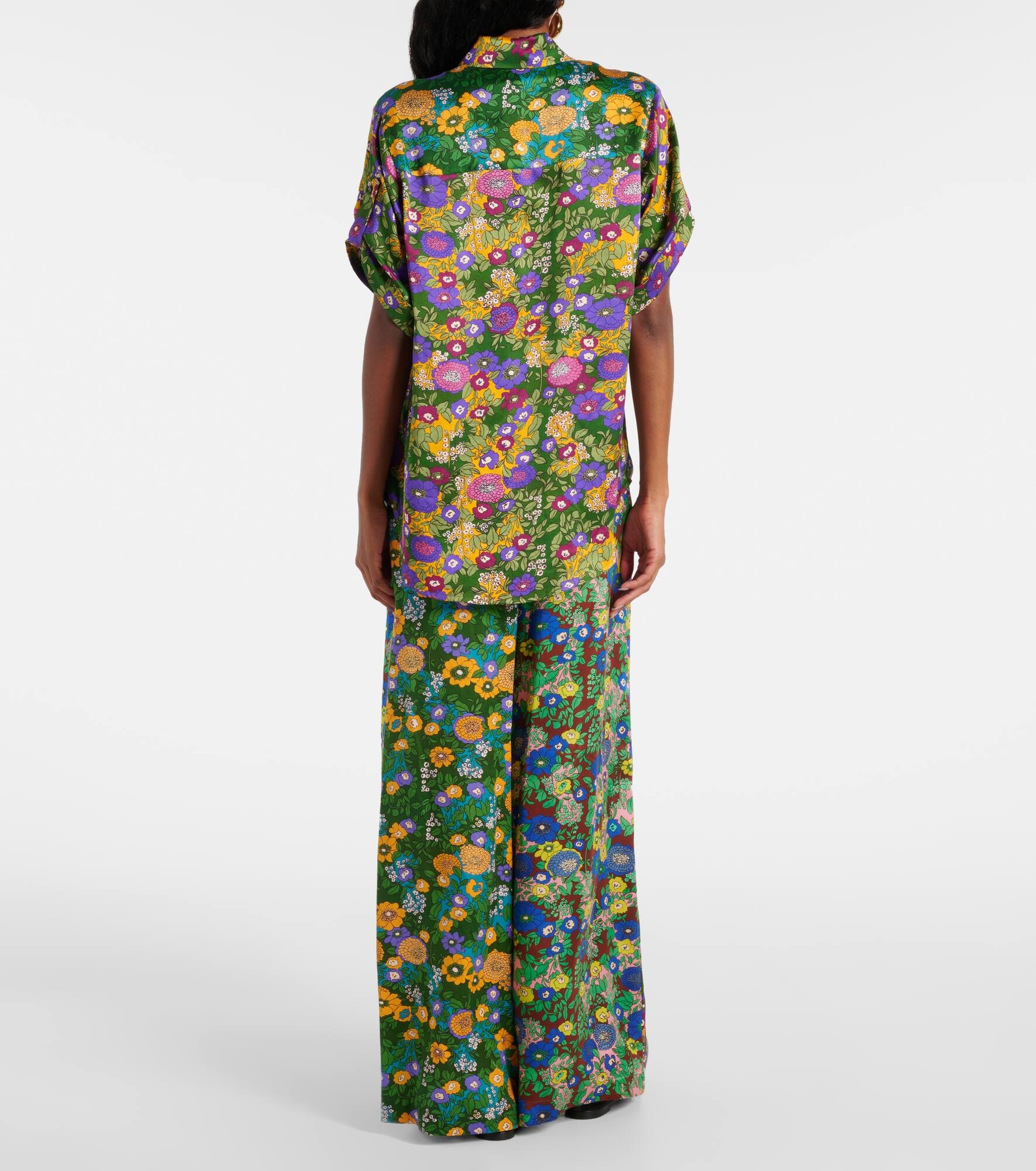 Printed silk satin shirt - 3