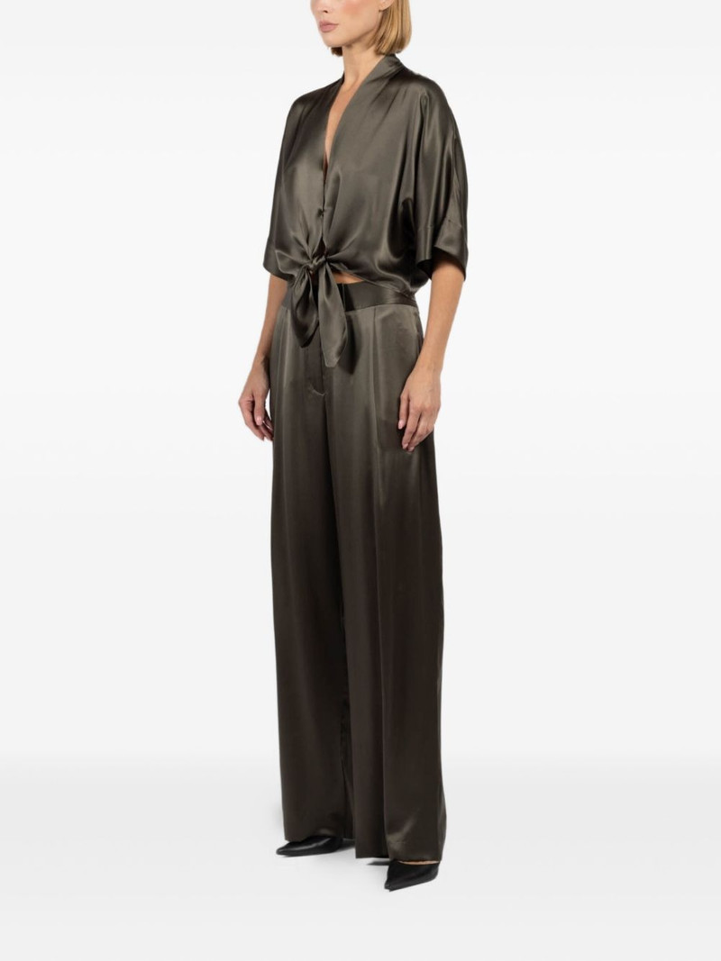 THE SEI tie-front short-sleeve blouse outlook