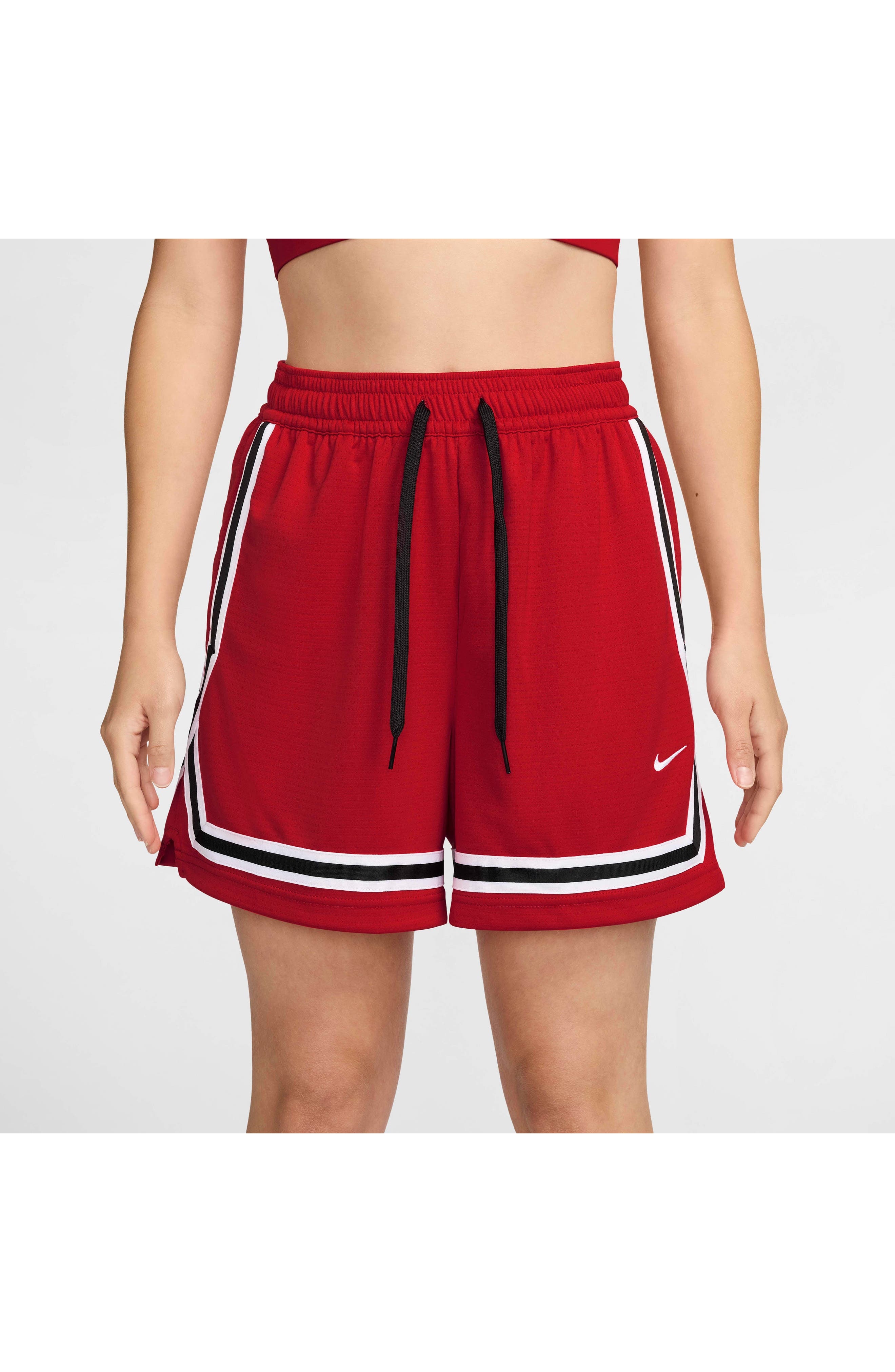 Nike Crossover Dri-FIT Performance Basketball Shorts in University Red/Black/White at Nordstrom - 5