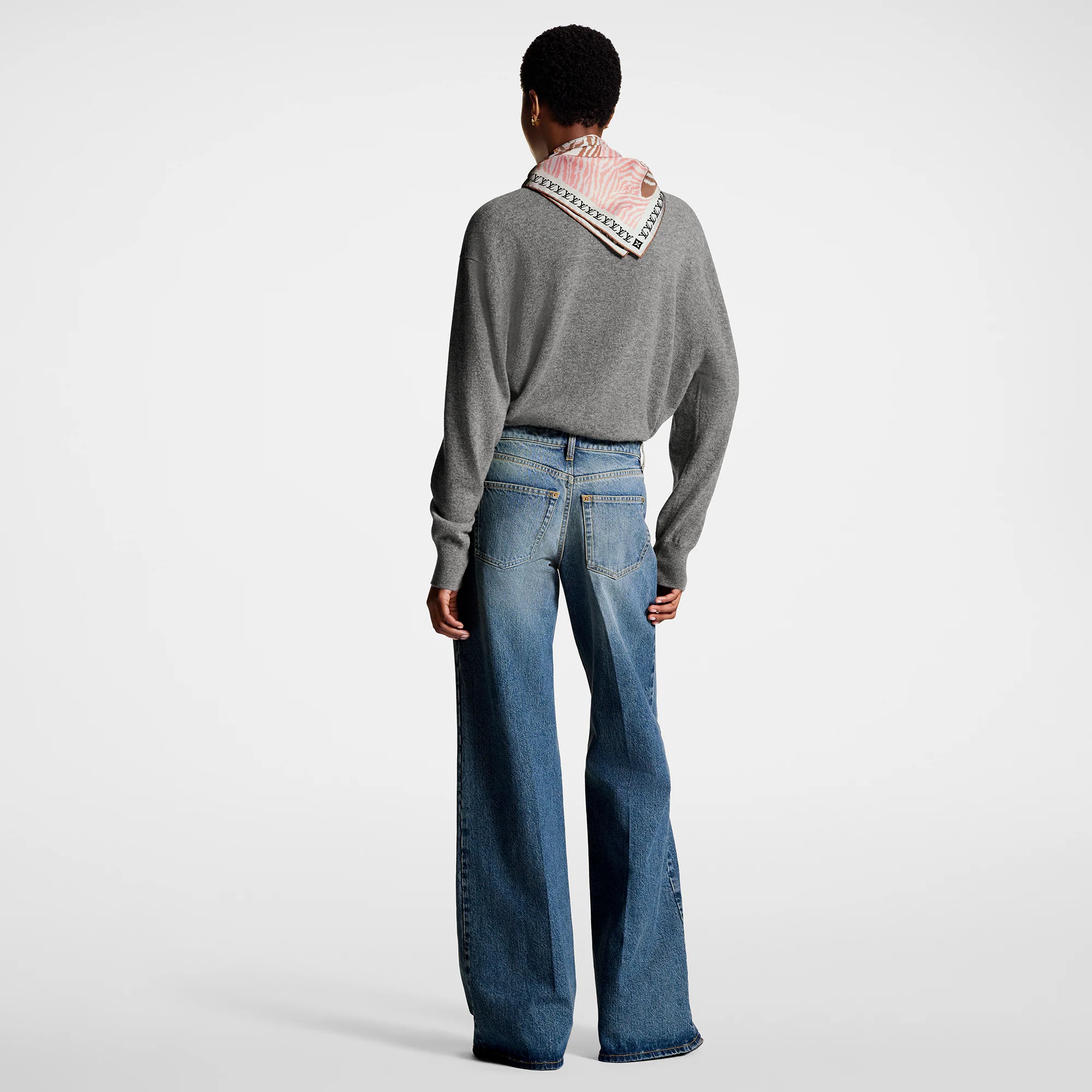 Stonewashed Monogram Patch Boot-Cut Jeans - 3