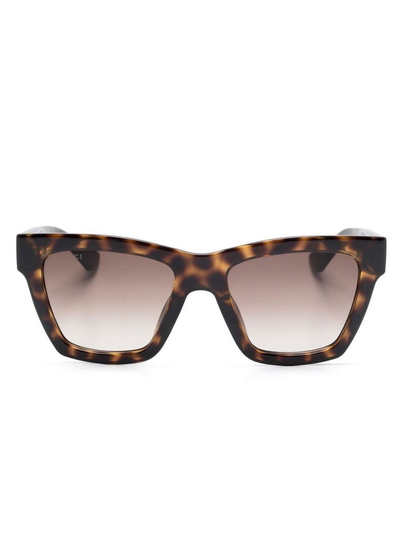 square-frame tortoiseshell sunglasses 1