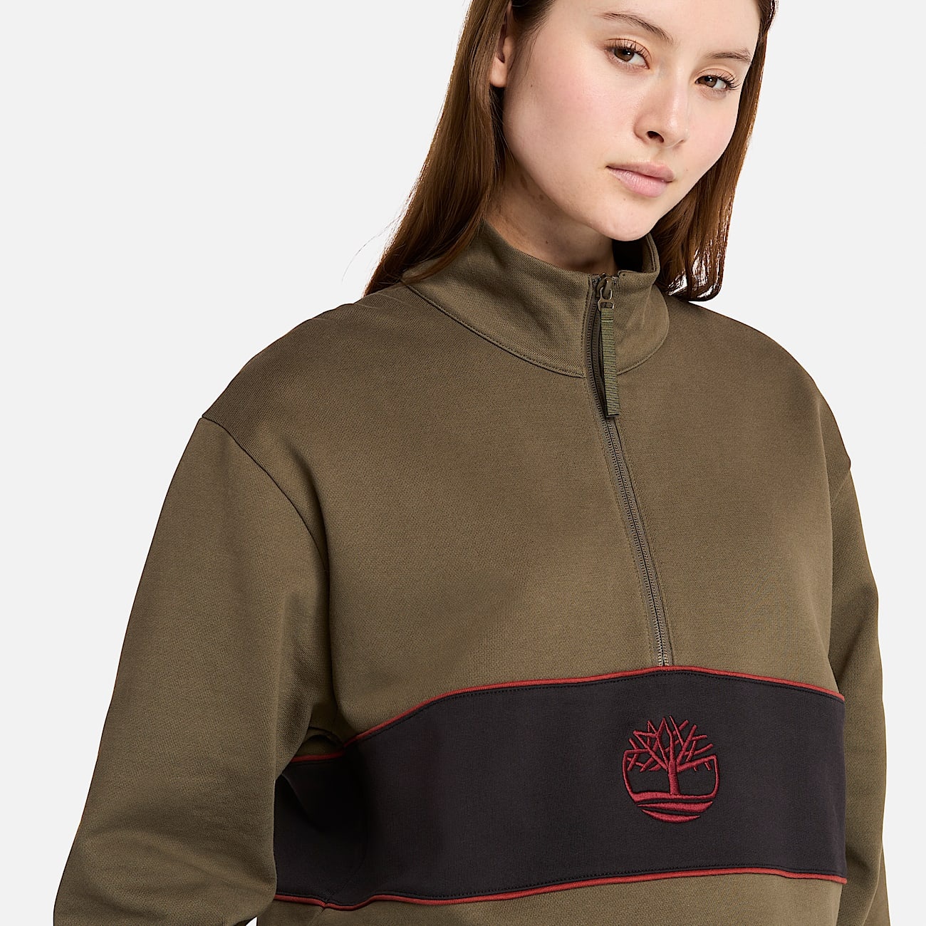 Cut-and-Sew Quarter-Zip Sweatshirt - 5