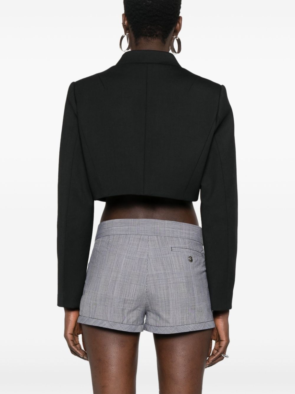 twill cropped jacket - 4