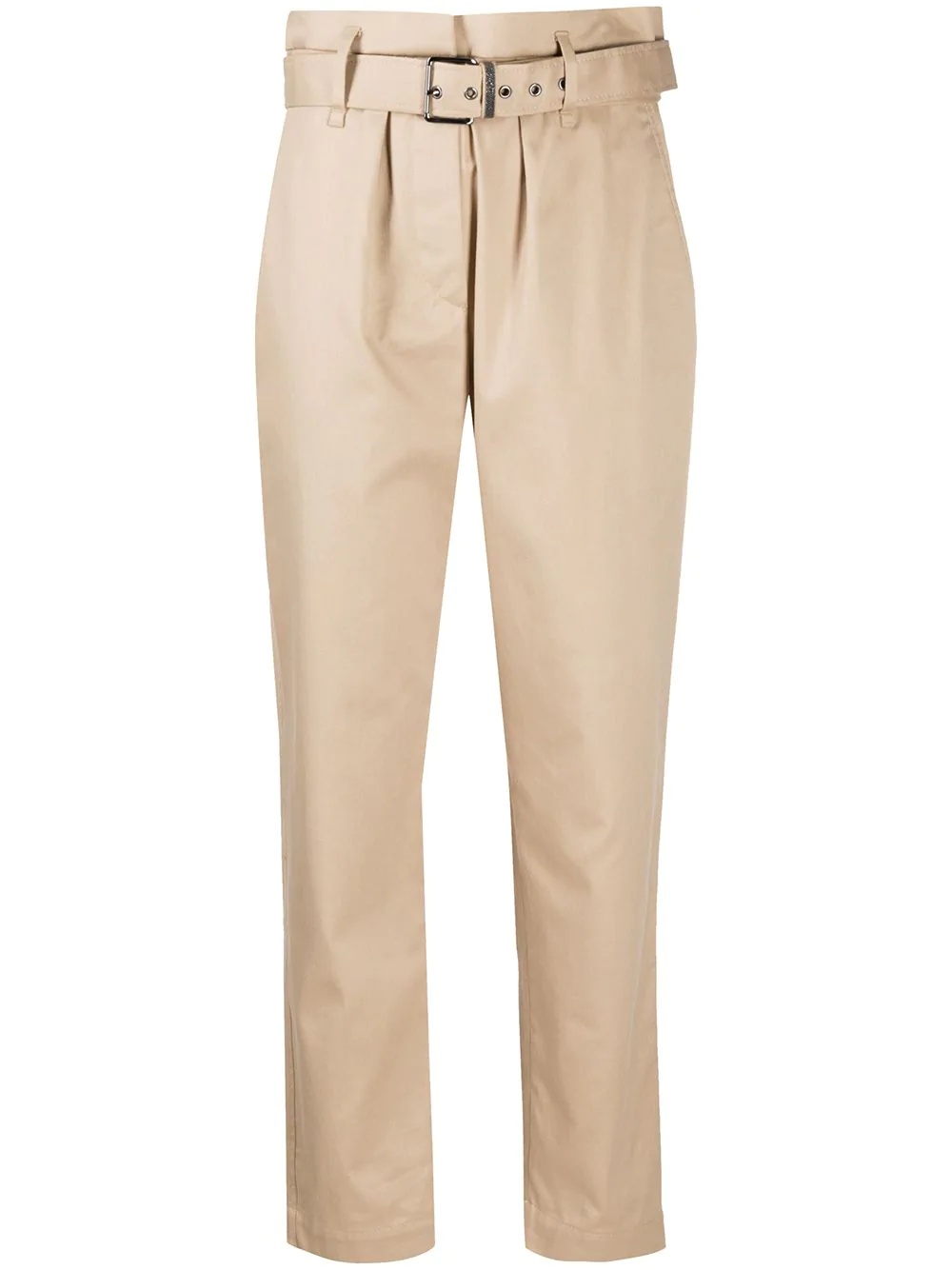 belted straight-leg trousers - 1