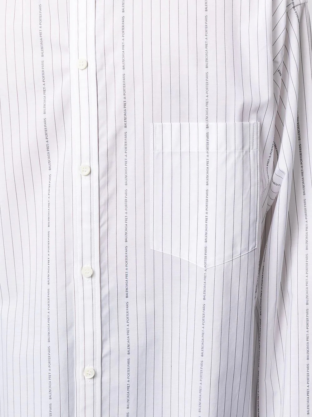 logo-print pinstriped shirt - 5