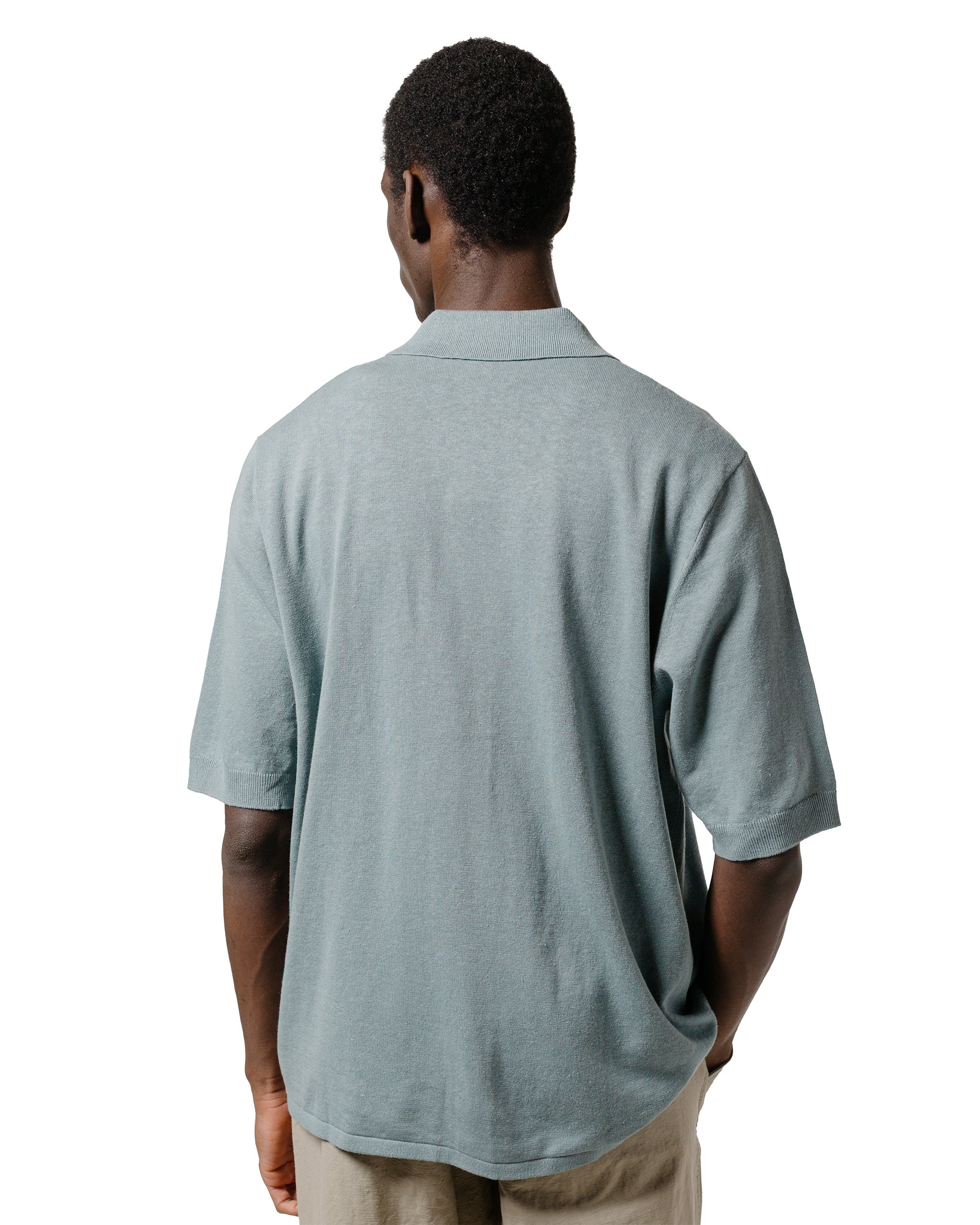 Rollo Cotton Linen SS Shirt Greyish Blue - 3