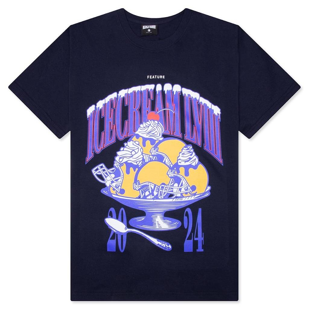 FEATURE X ICECREAM SUPER BOWL SHORT SLEEVE TEE - NAVY - 1