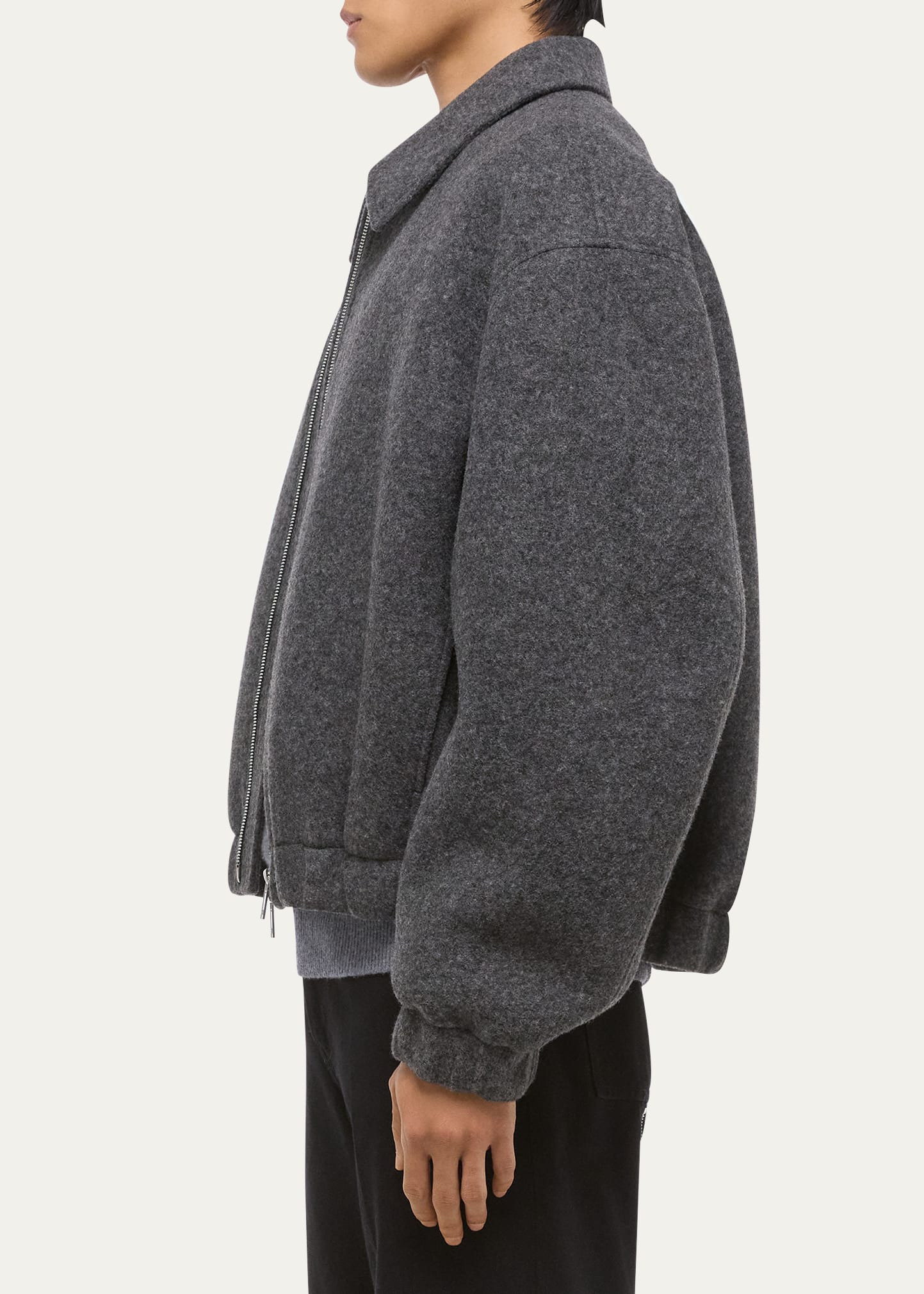 Men's Wool Bonded Full-Zip Bomber Jacket - 4