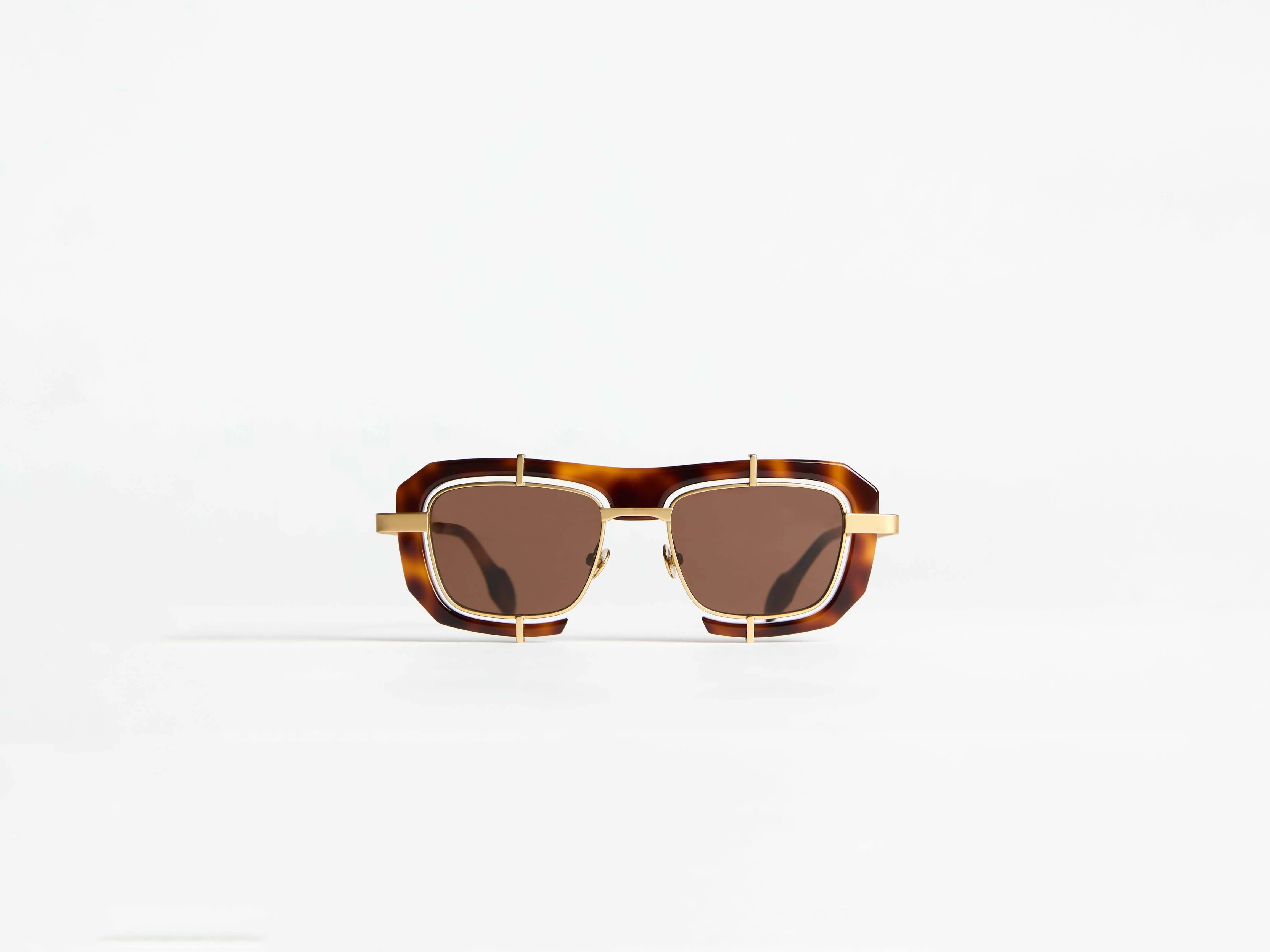 JWA03 GEOMETRIC SUNGLASSES IN HAVANA - 1