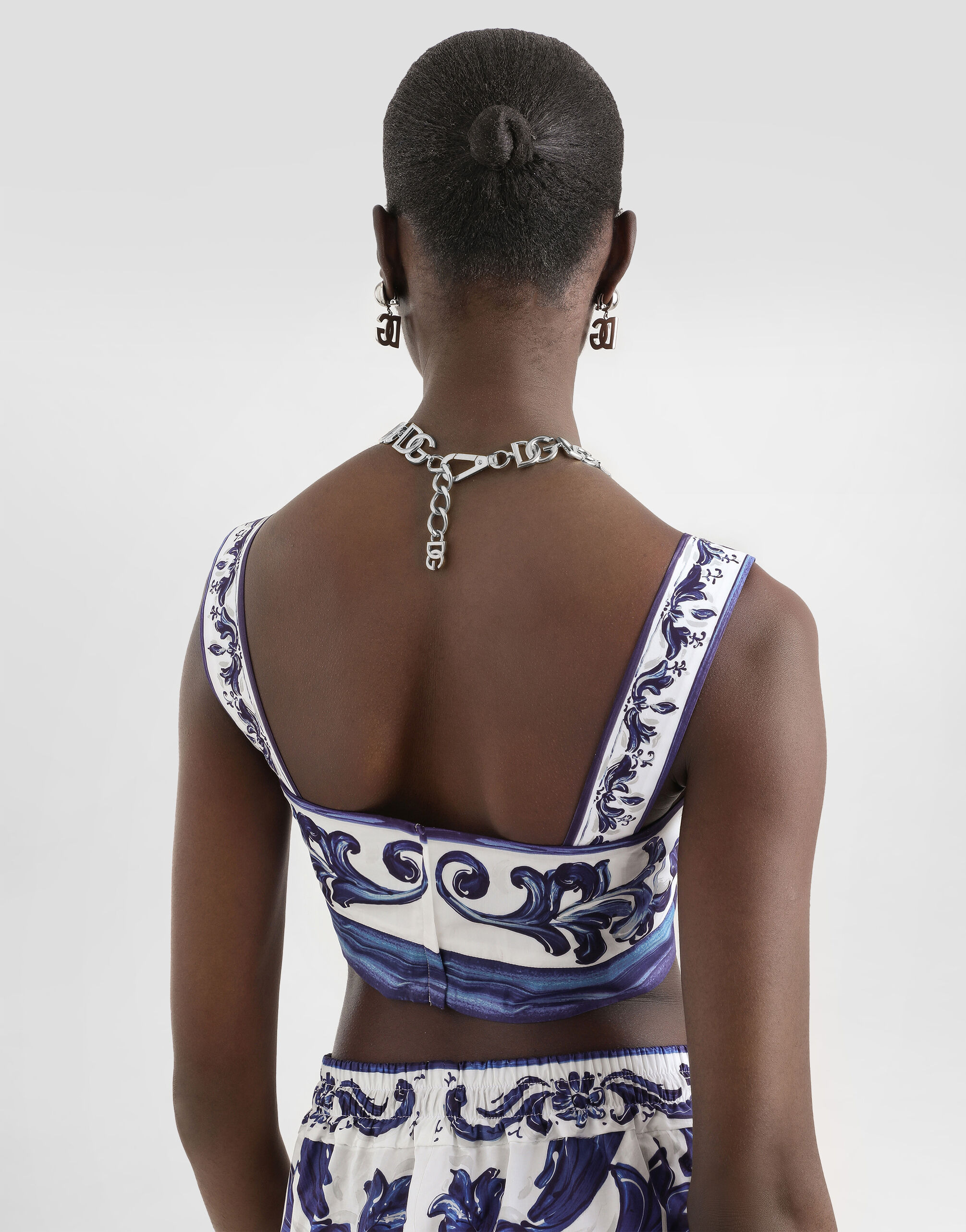 Majolica-print poplin top - 5
