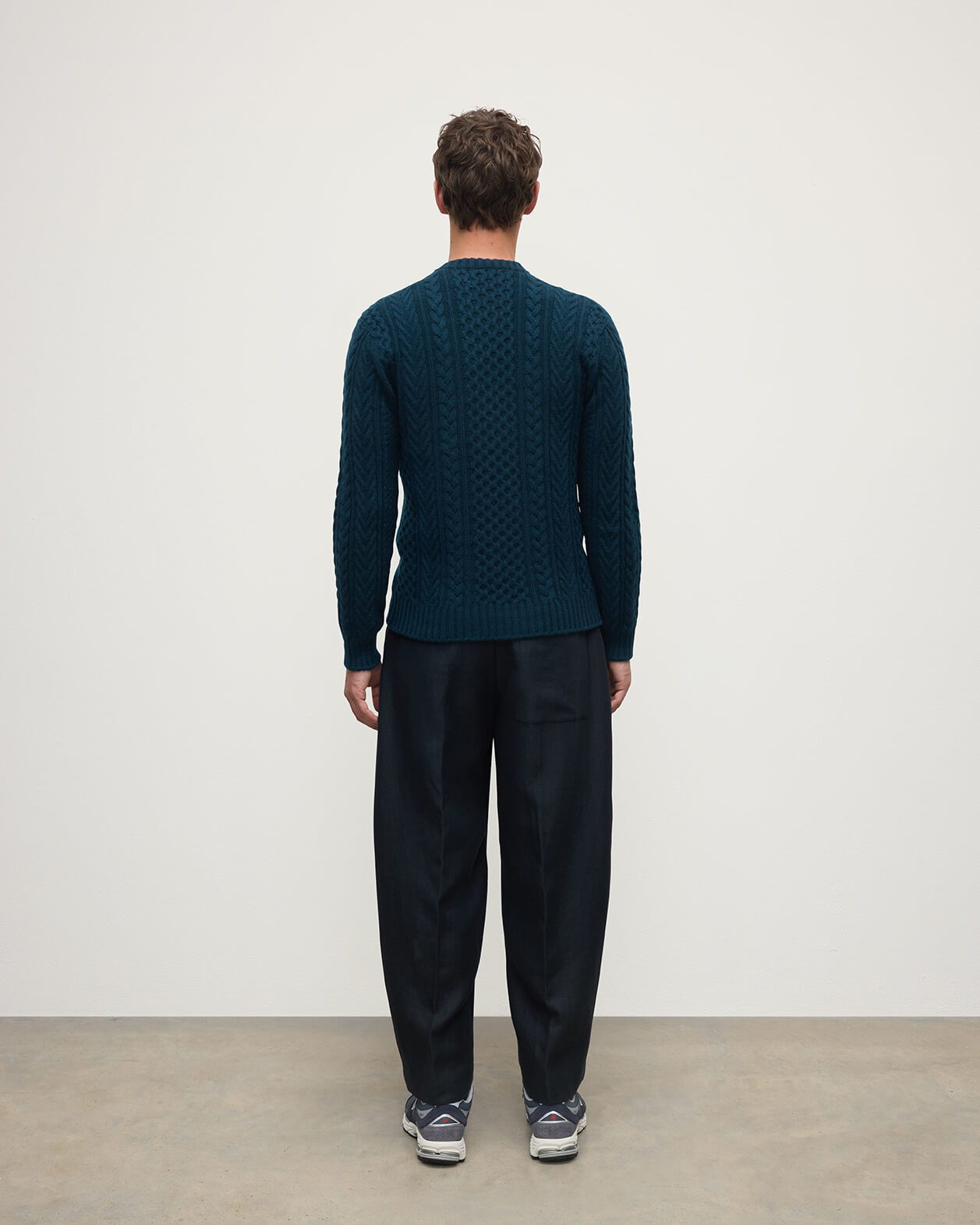 Aran Cable Green Cashmere Jumper - 4