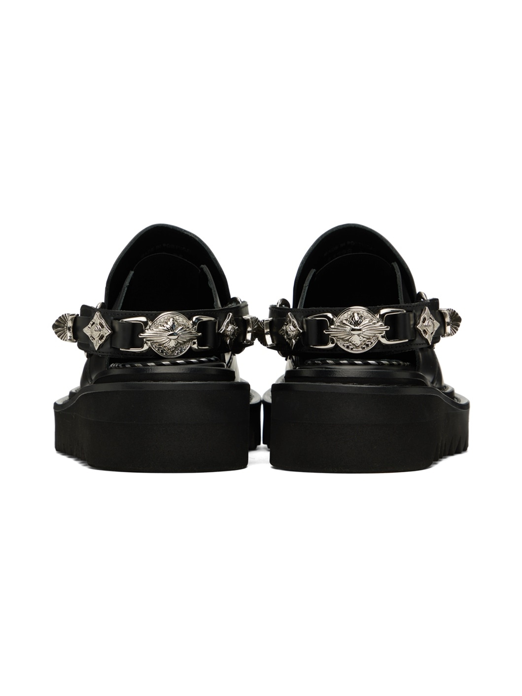 Black Embellished  Loafers - 2