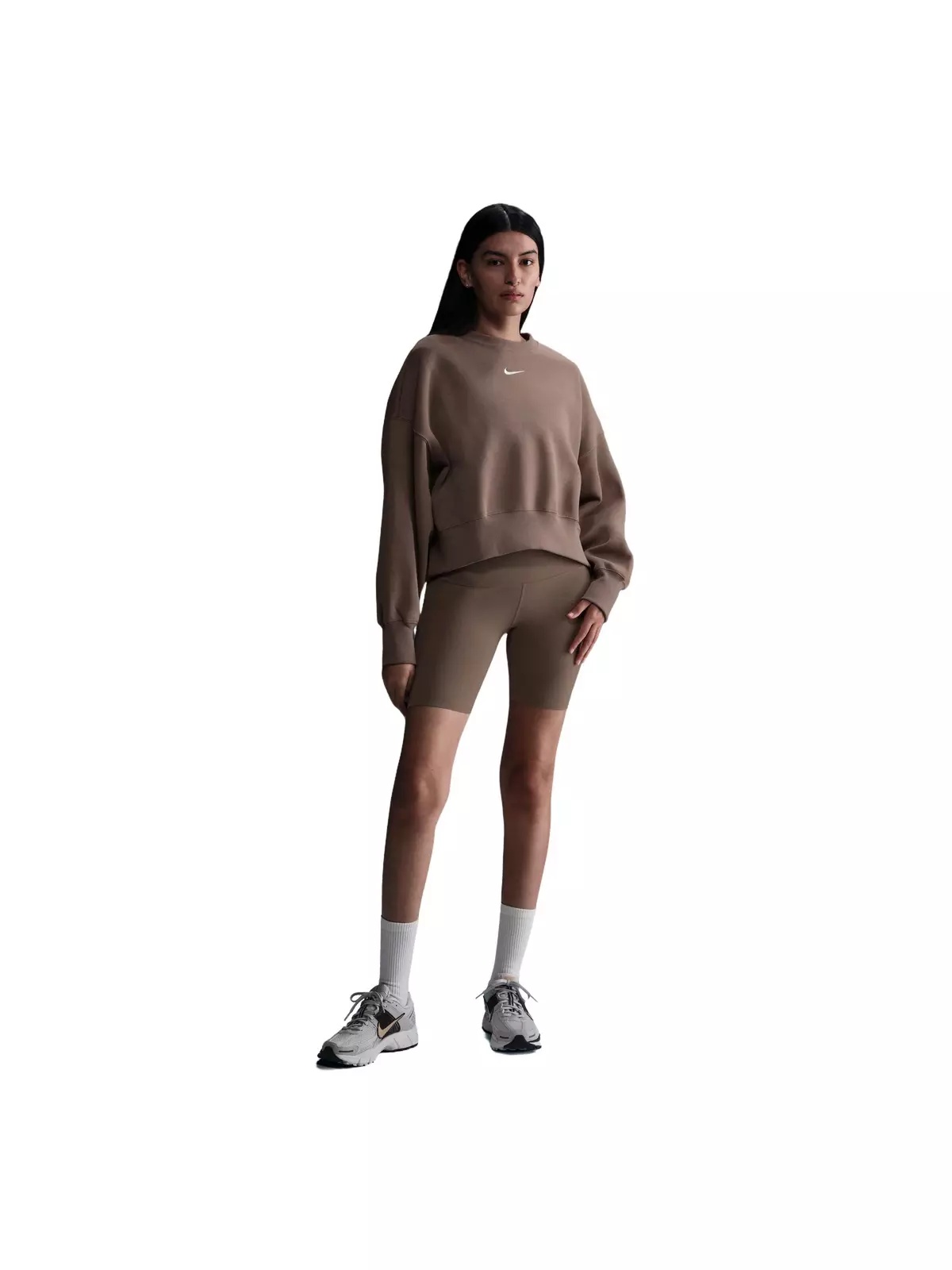 Women's Sportswear Phoenix Fleece Over-Oversized Crewneck Sweatshirt - Brown - 4
