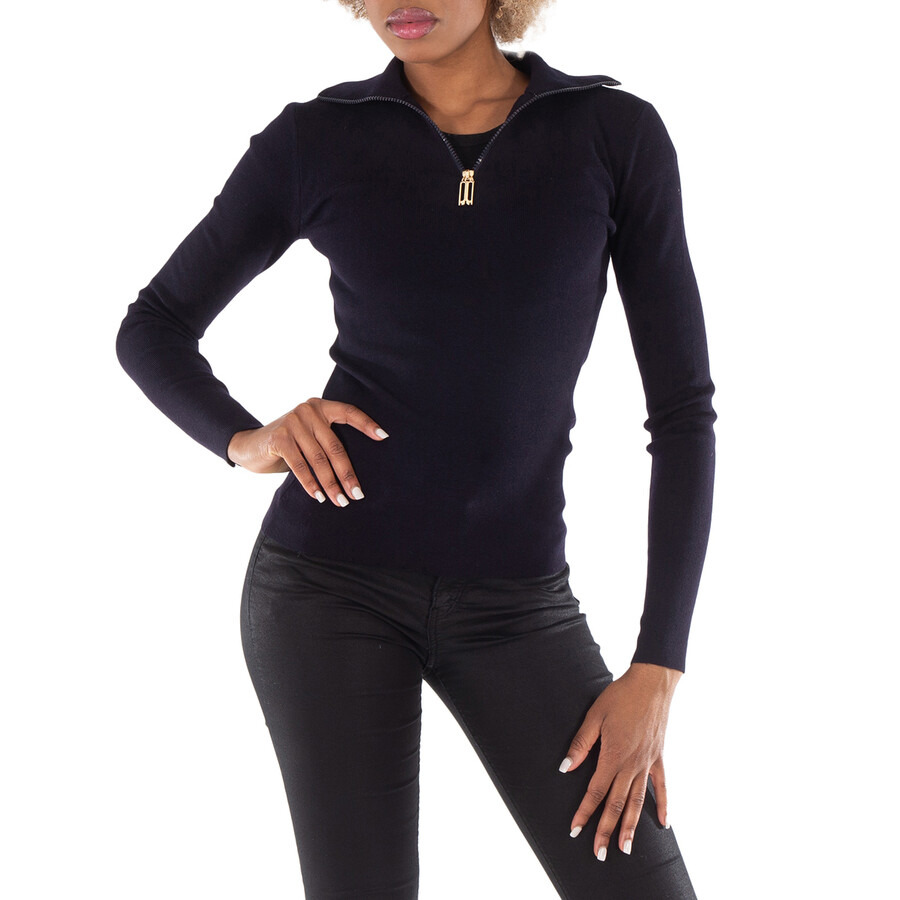 Victoria Beckham Half Zip High Neck Sweater - 2