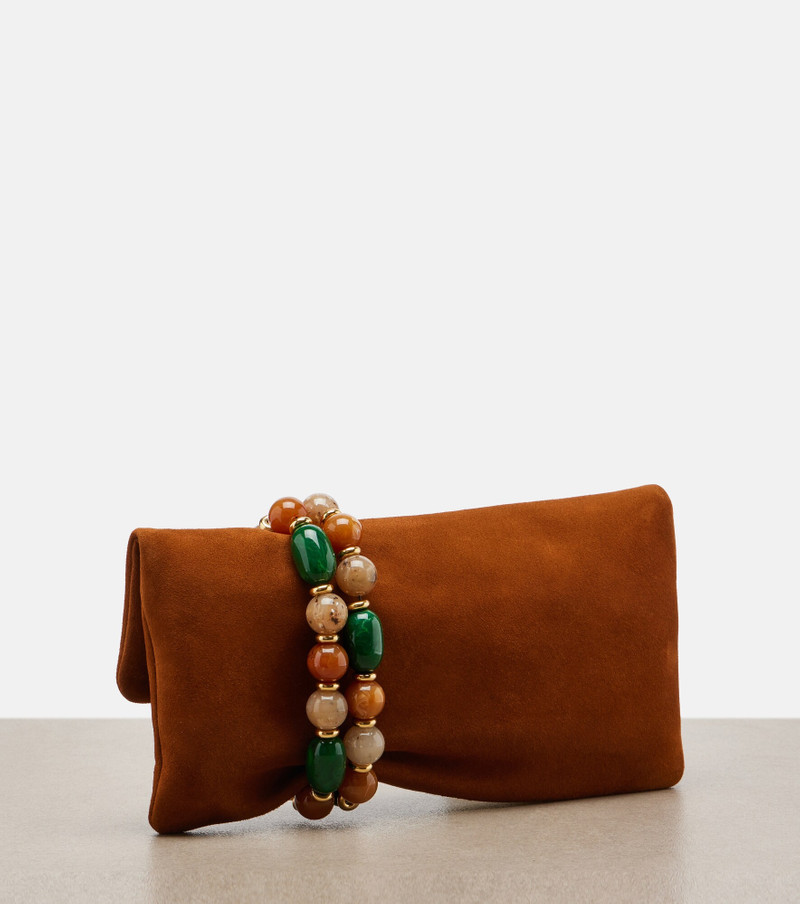 Zandra beaded suede clutch 4
