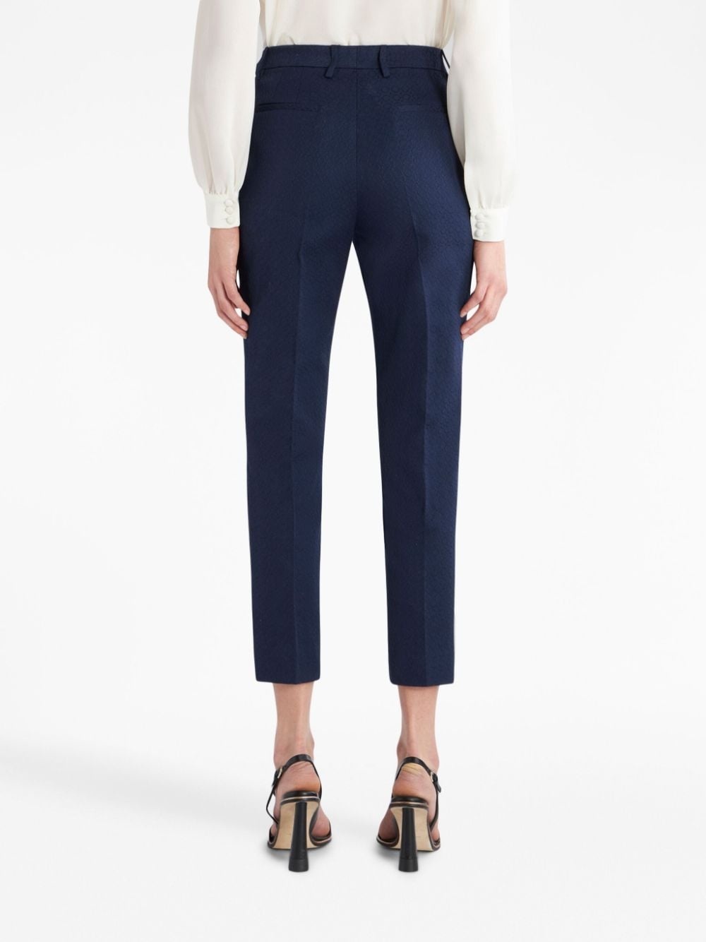 tapered-leg mid-waist trousers - 4