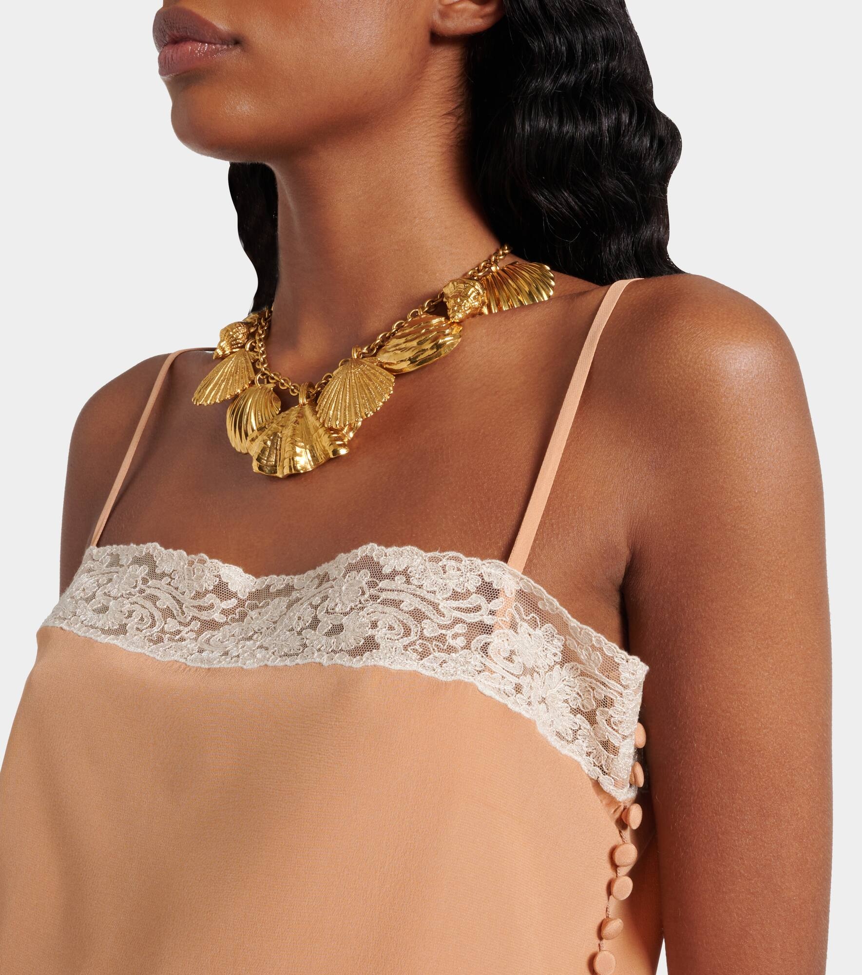 Lace-trimmed silk camisole - 4