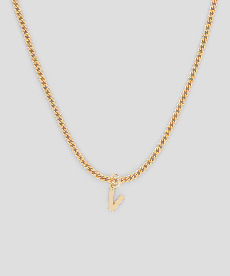 MSGM Brass letter V charm outlook