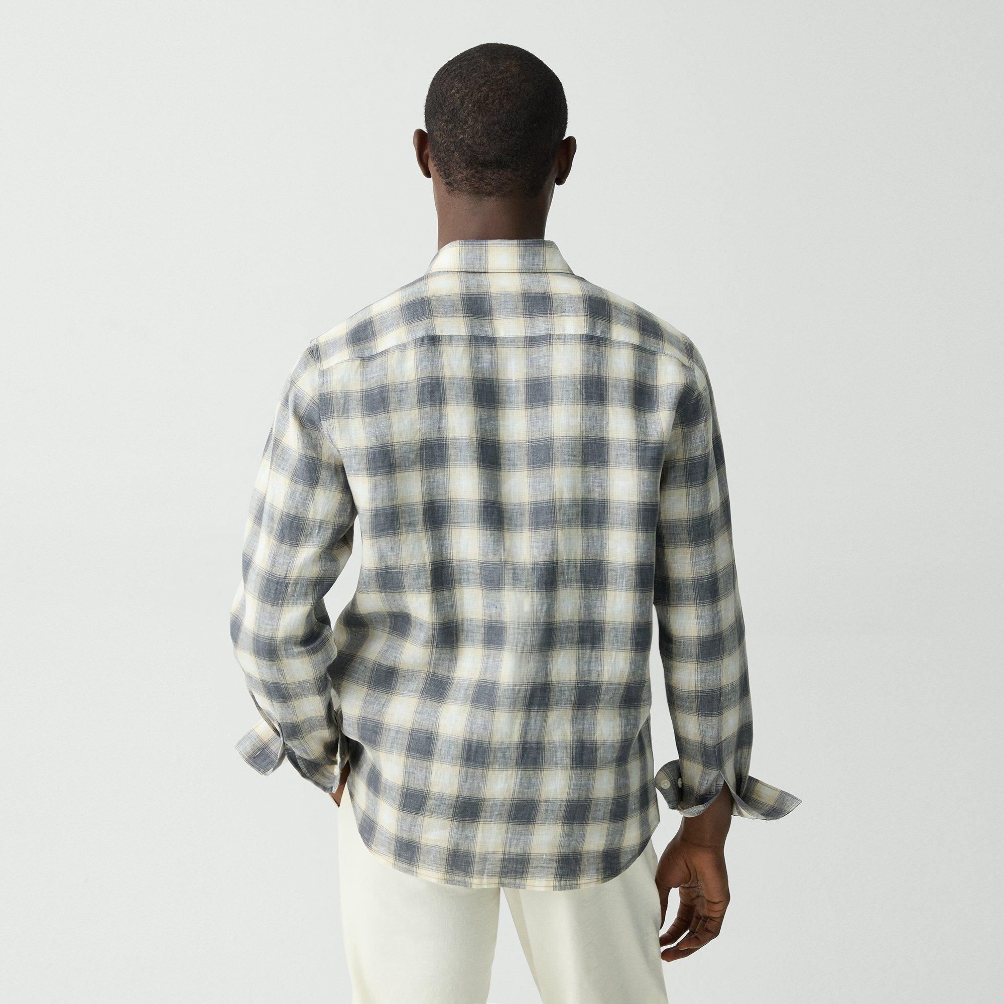 Irving Shirt in Ombré Check Linen - 4